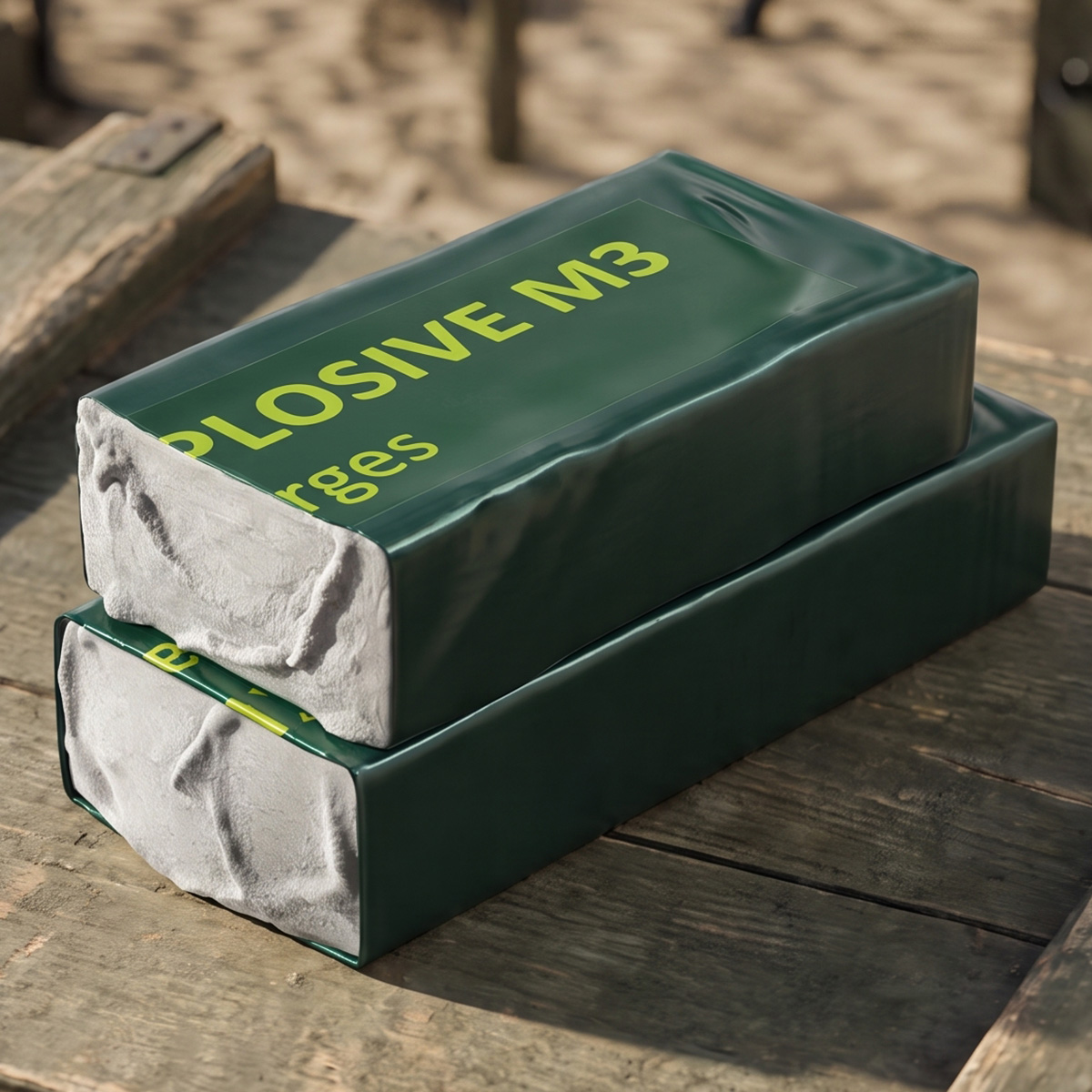 Broke in Half C4 Plastic Explosive Block