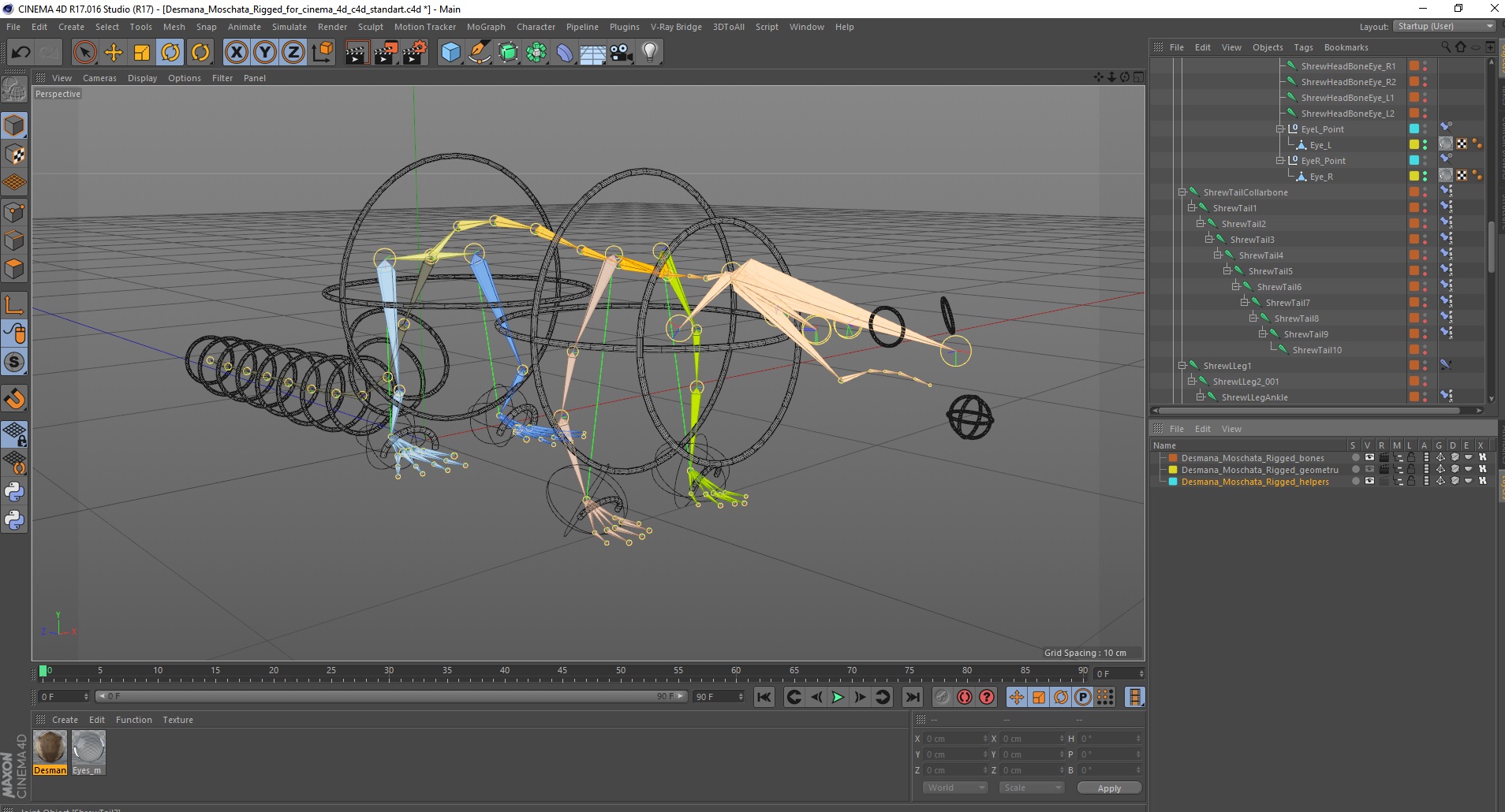 Desmana Moschata Rigged for Cinema 4D 3D