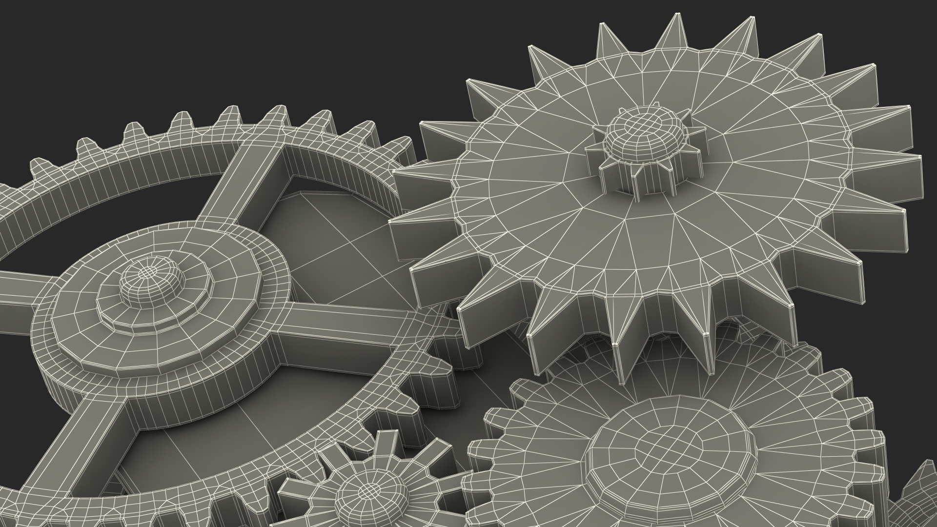 3D Clockwork Gear Mechanism Silver