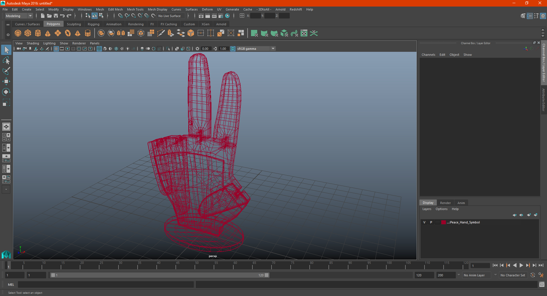Peace Hand Symbol 3D