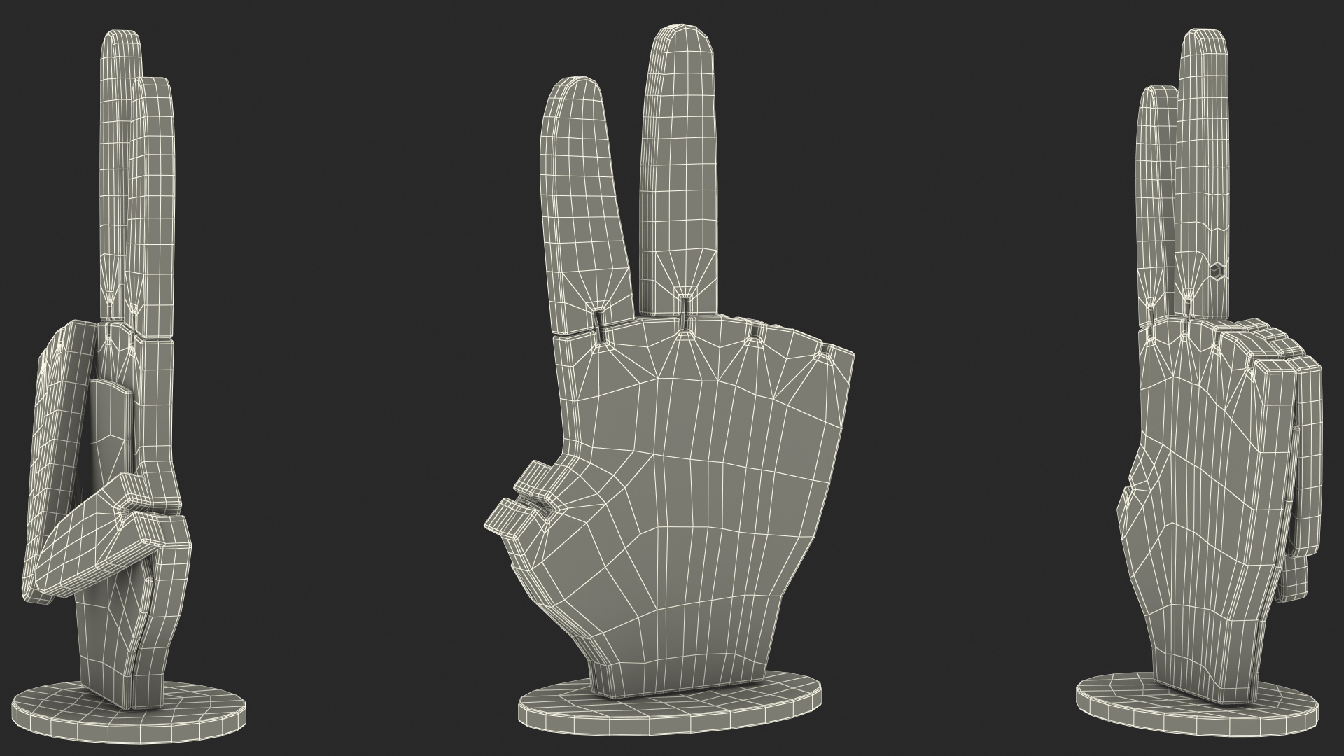 Peace Hand Symbol 3D