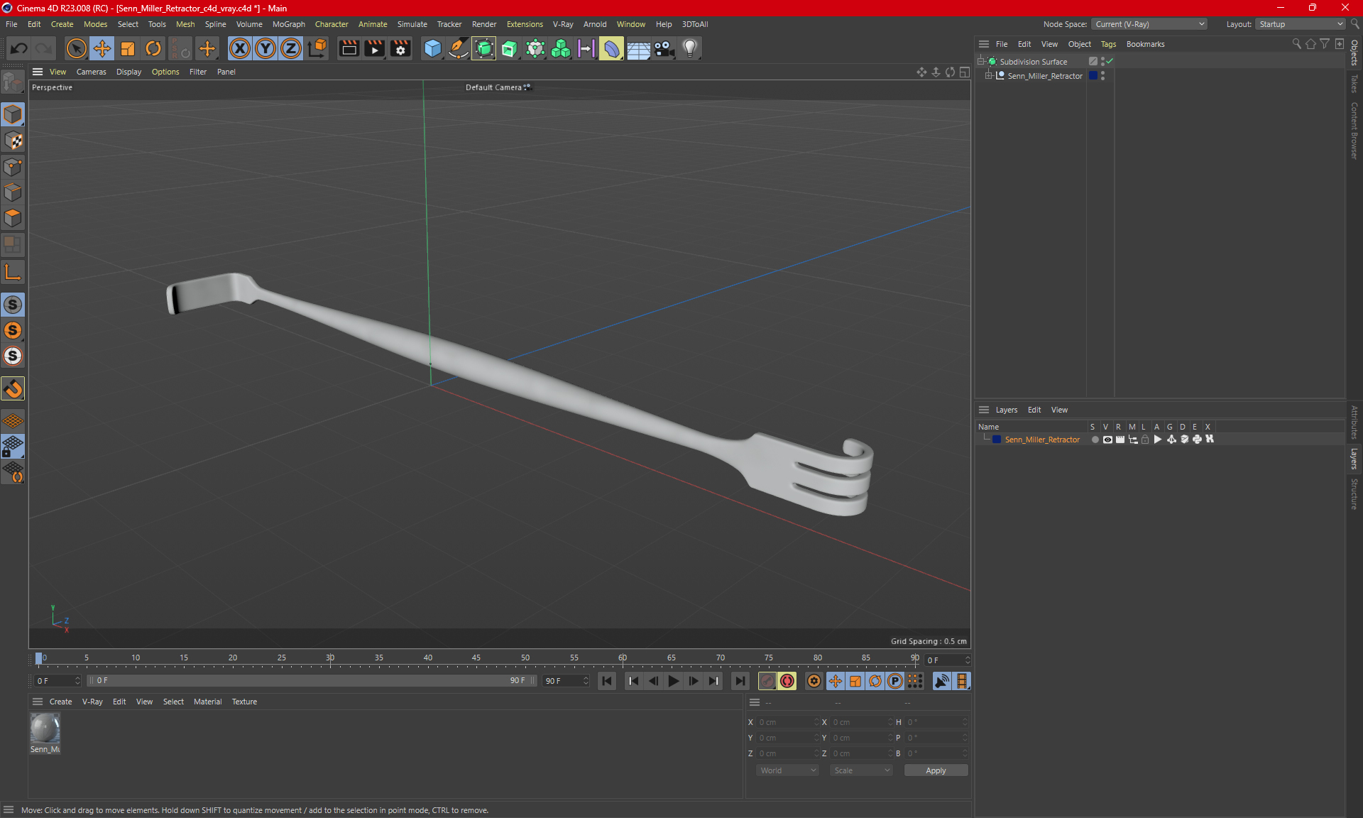 3D Senn Miller Retractor