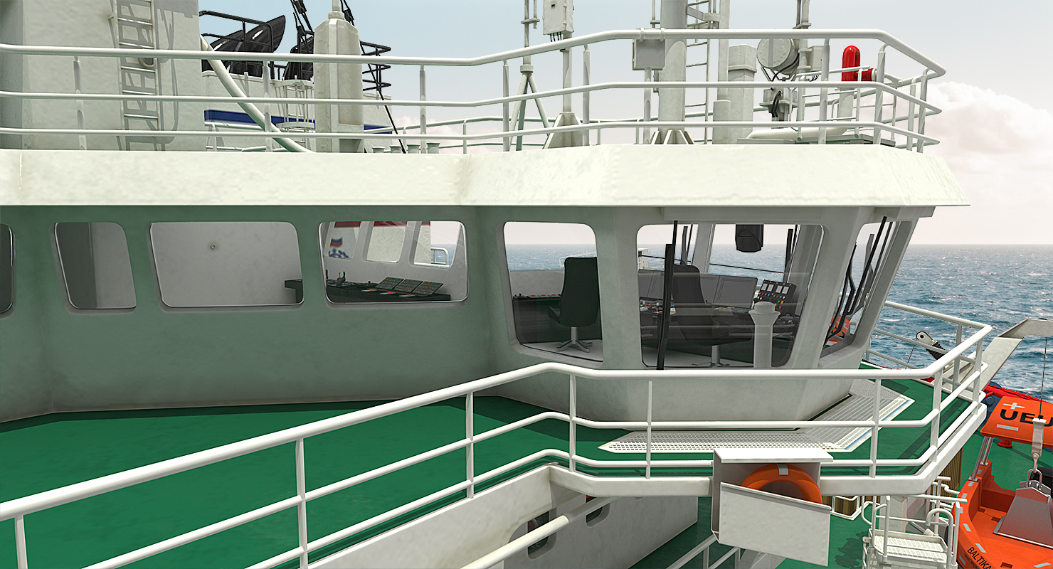 Icebreaker Baltika with Mi 8 Helicopter 3D model
