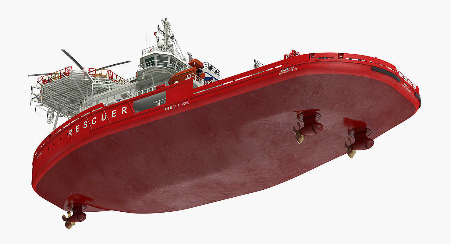 Icebreaker Baltika with Mi 8 Helicopter 3D model