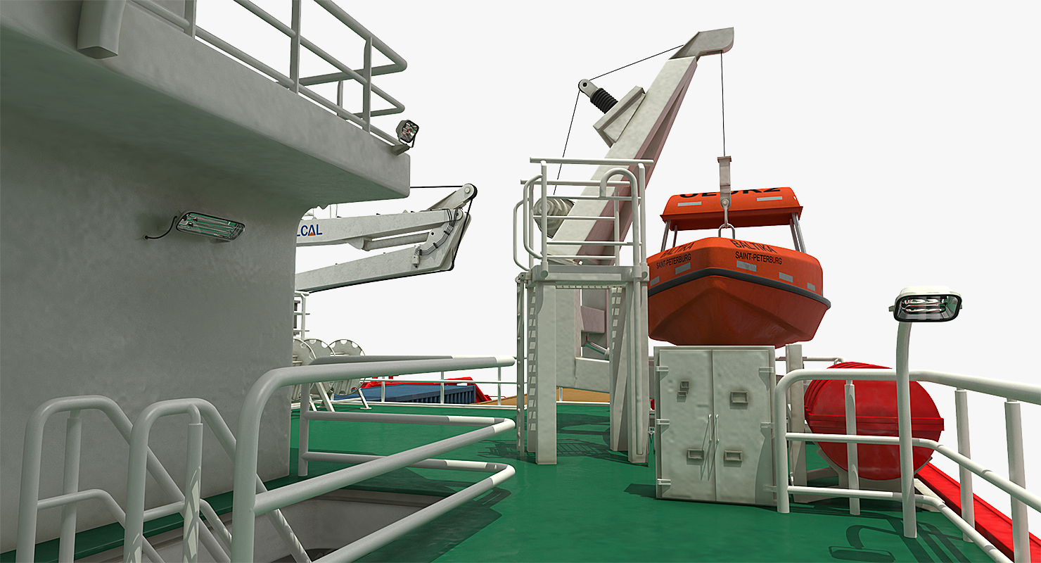 Icebreaker Baltika with Mi 8 Helicopter 3D model