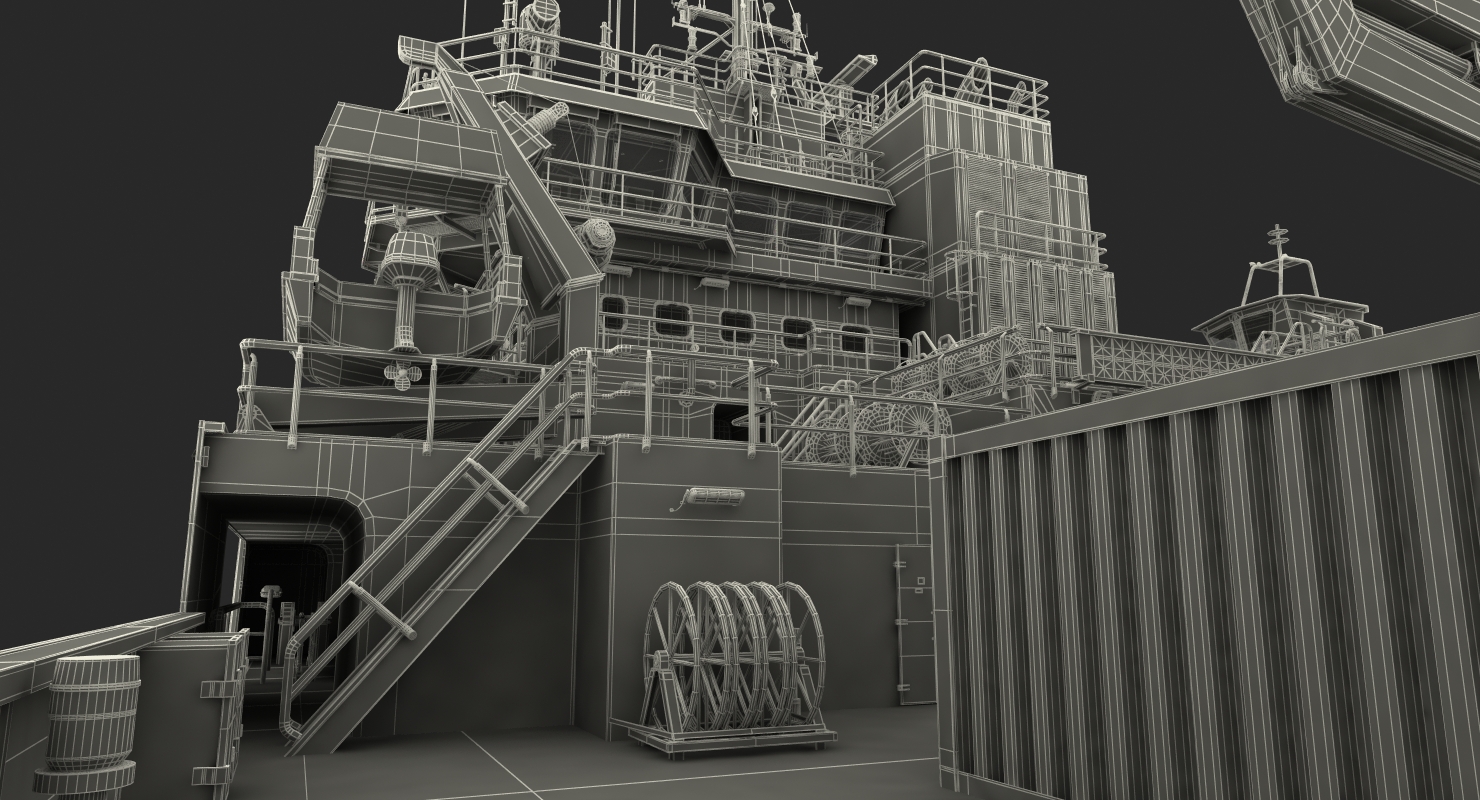 Icebreaker Baltika with Mi 8 Helicopter 3D model