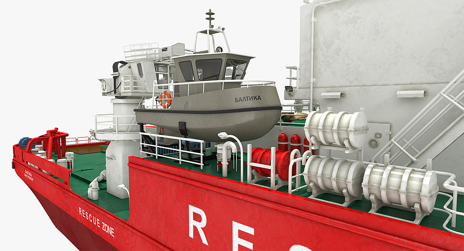 Icebreaker Baltika with Mi 8 Helicopter 3D model