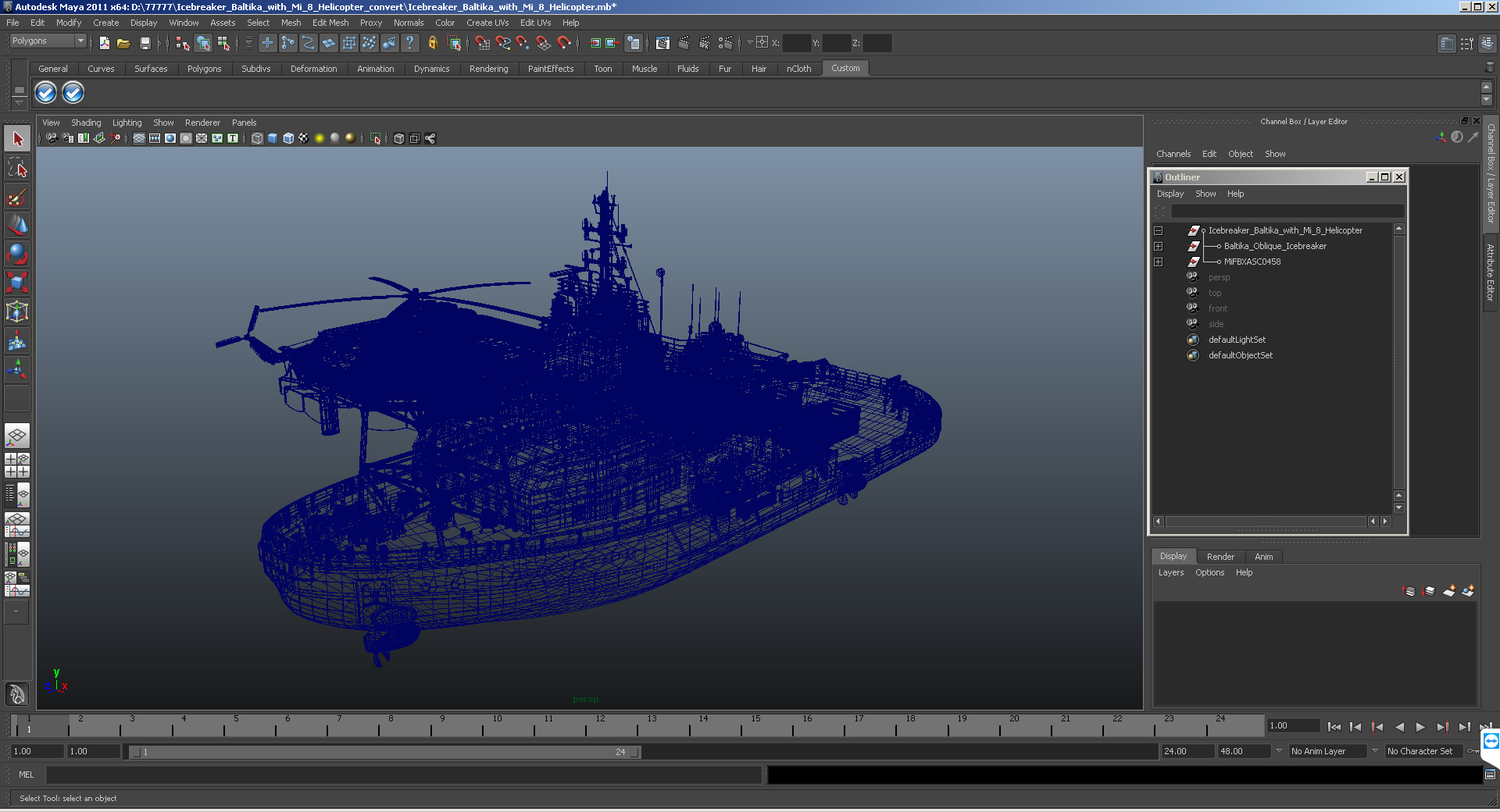 Icebreaker Baltika with Mi 8 Helicopter 3D model