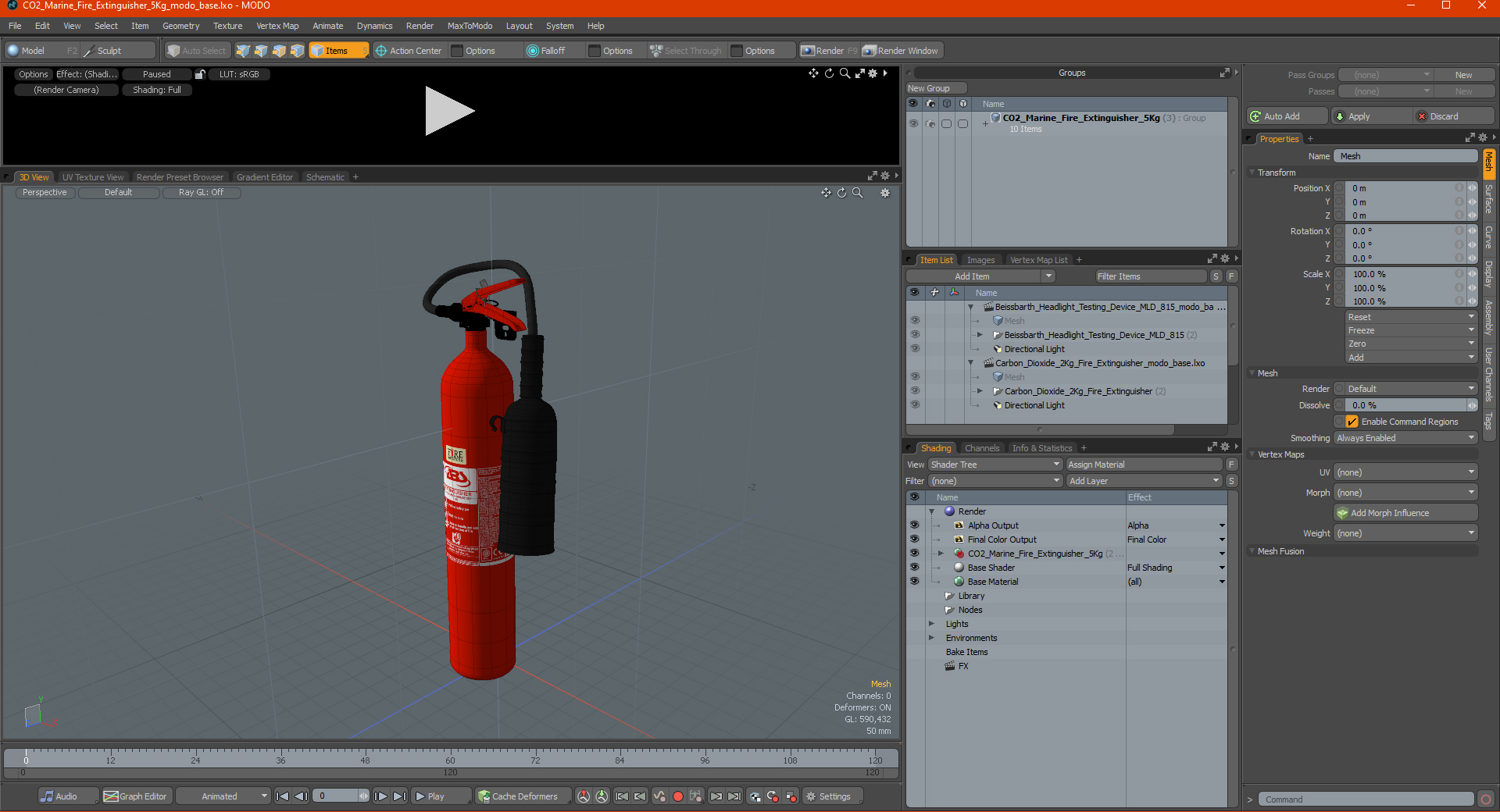 CO2 Marine Fire Extinguisher 5Kg 3D