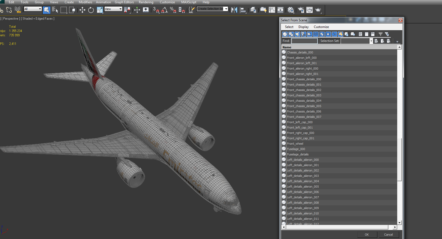 Boeing 777 200ER Emirates Airlines 3D model