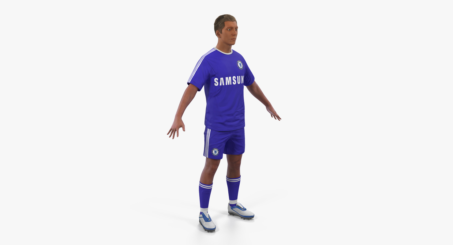 3D Soccer or Football Player Chelsea with Hair model