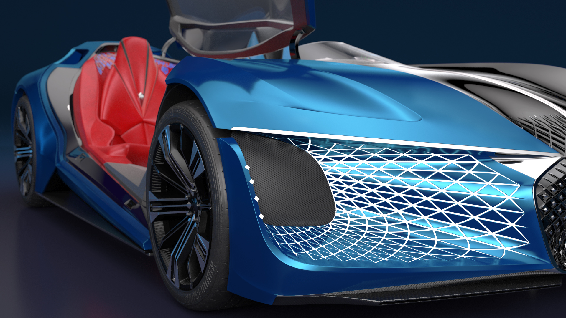 3D model Concept Car DS X E-TENSE Rigged for Cinema 4D