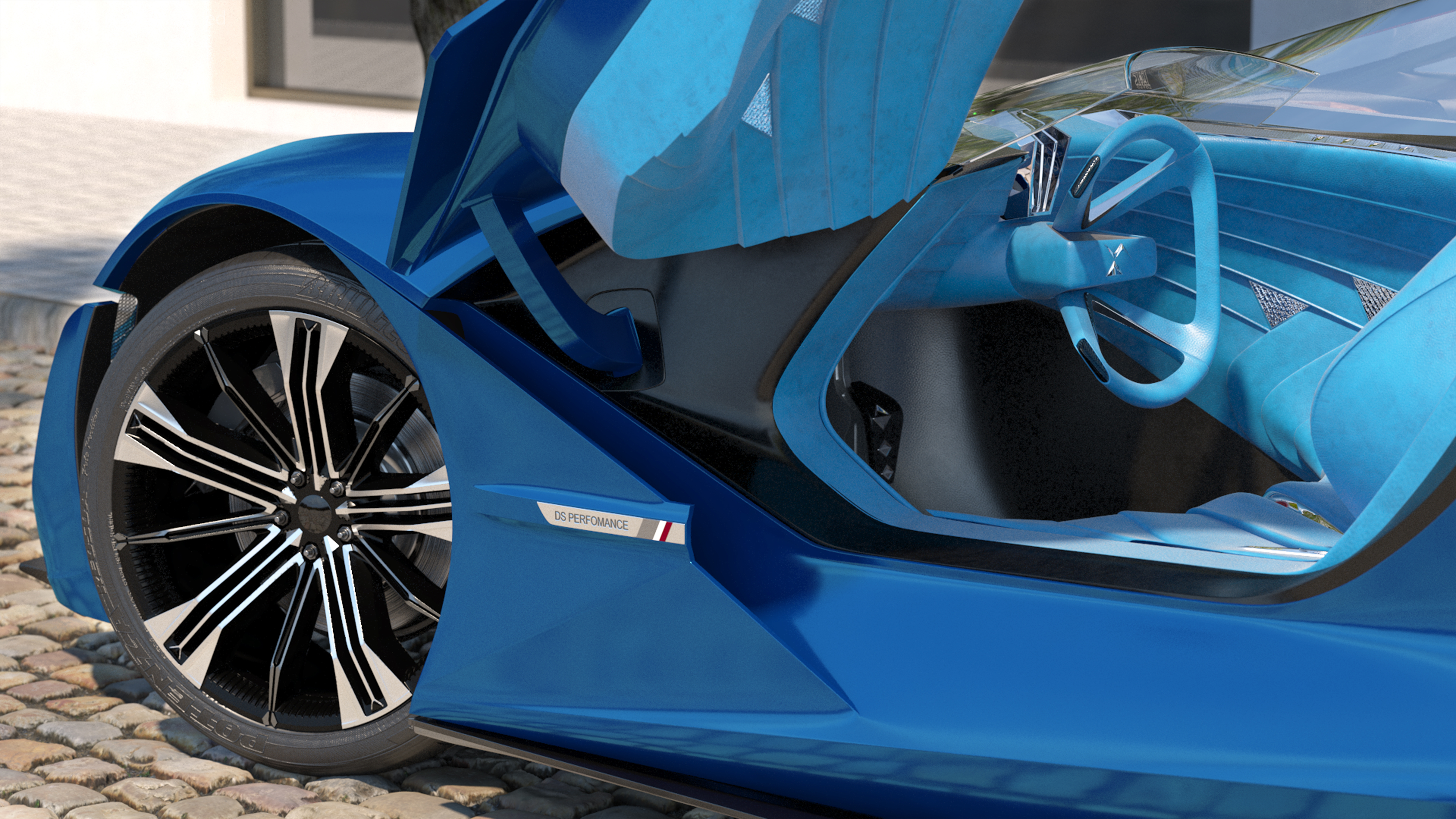 3D model Concept Car DS X E-TENSE Rigged for Cinema 4D