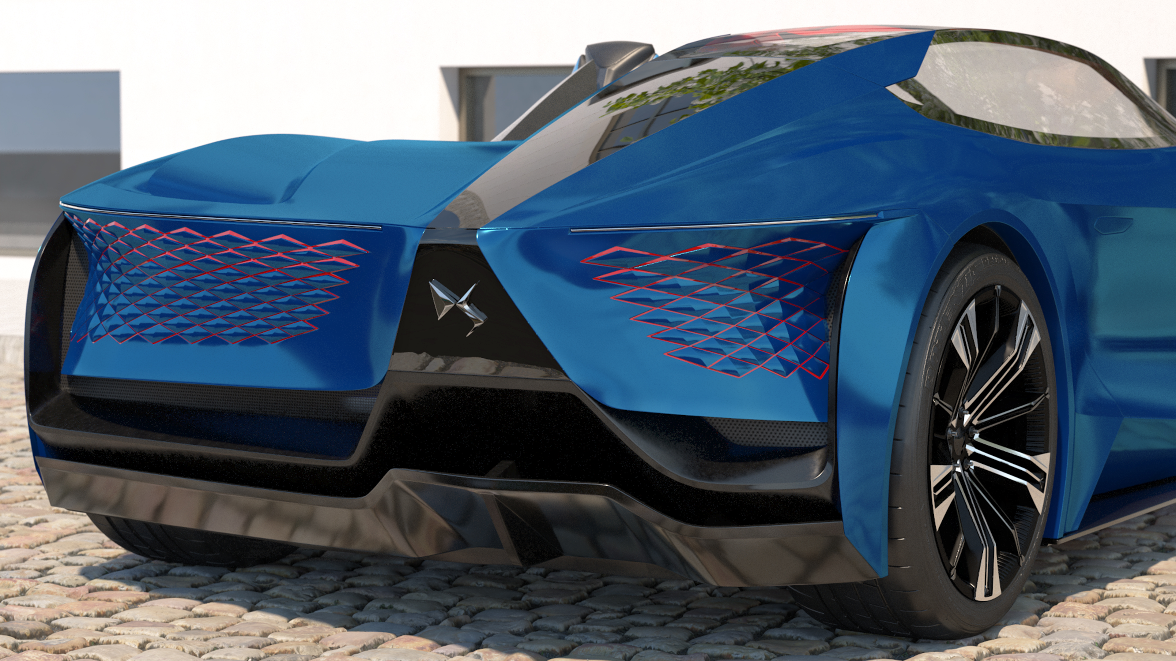 3D model Concept Car DS X E-TENSE Rigged for Cinema 4D