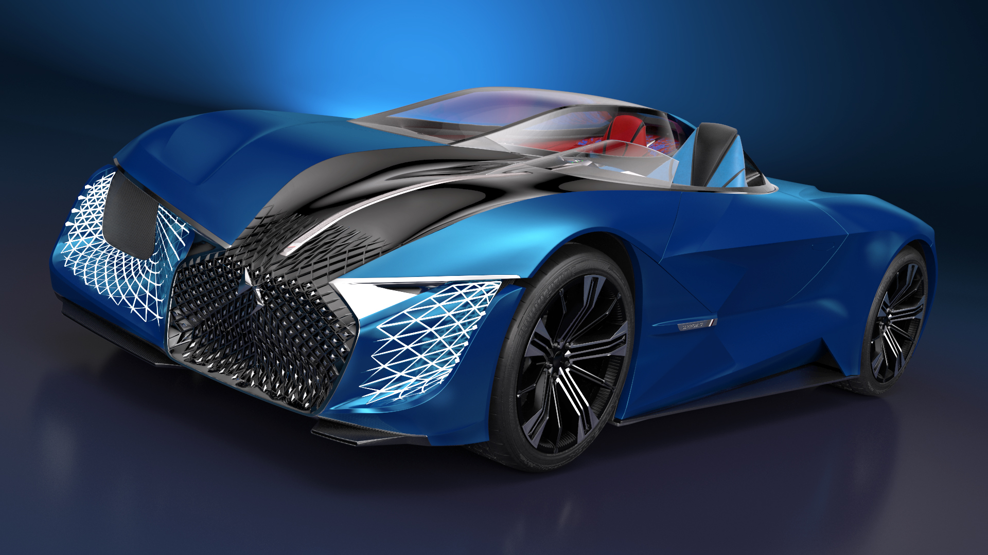 3D model Concept Car DS X E-TENSE Rigged for Cinema 4D