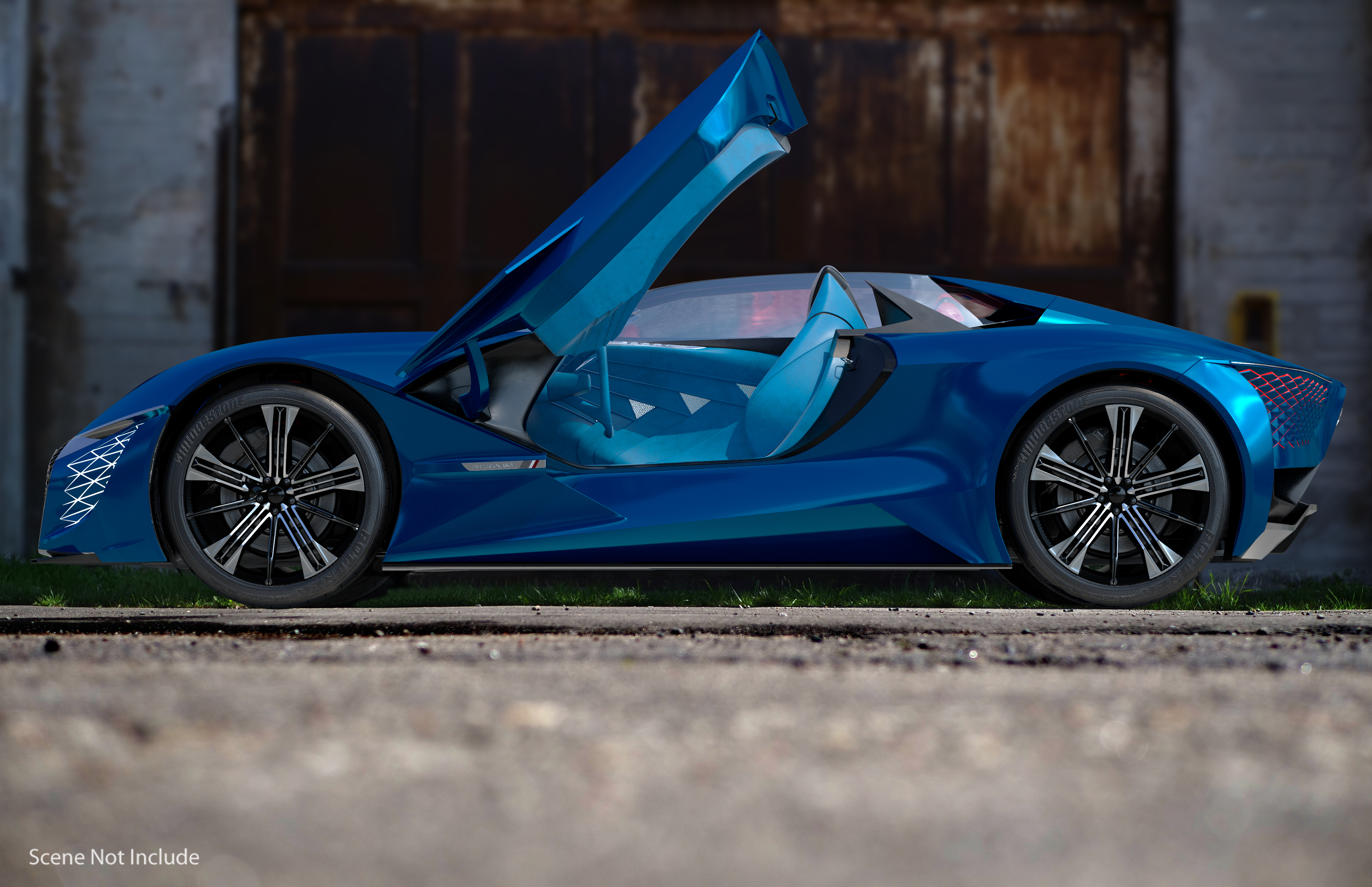 3D model Concept Car DS X E-TENSE Rigged for Cinema 4D