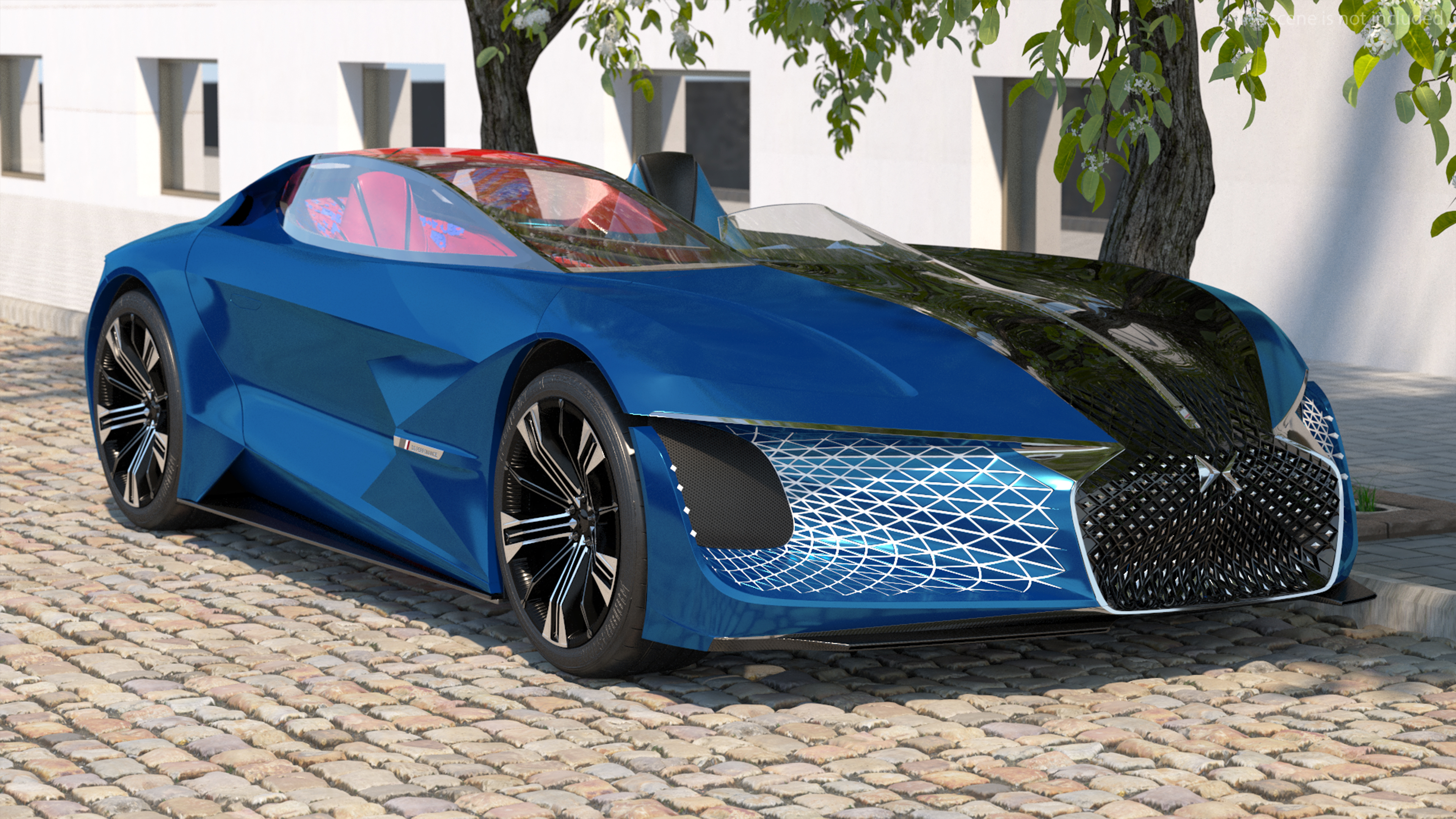 3D model Concept Car DS X E-TENSE Rigged for Cinema 4D