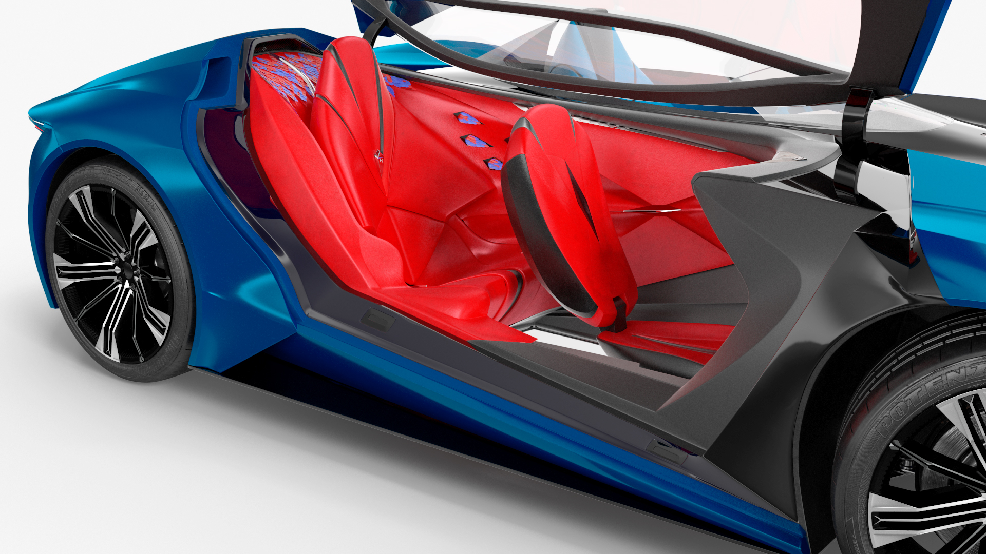 3D model Concept Car DS X E-TENSE Rigged for Cinema 4D