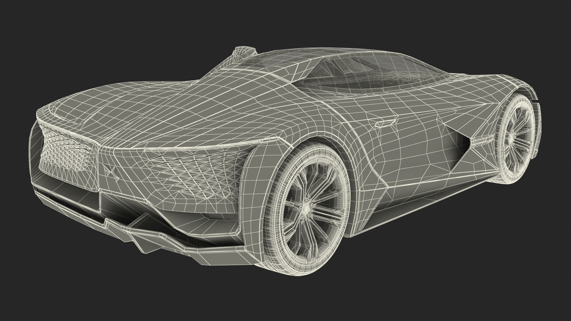3D model Concept Car DS X E-TENSE Rigged for Cinema 4D