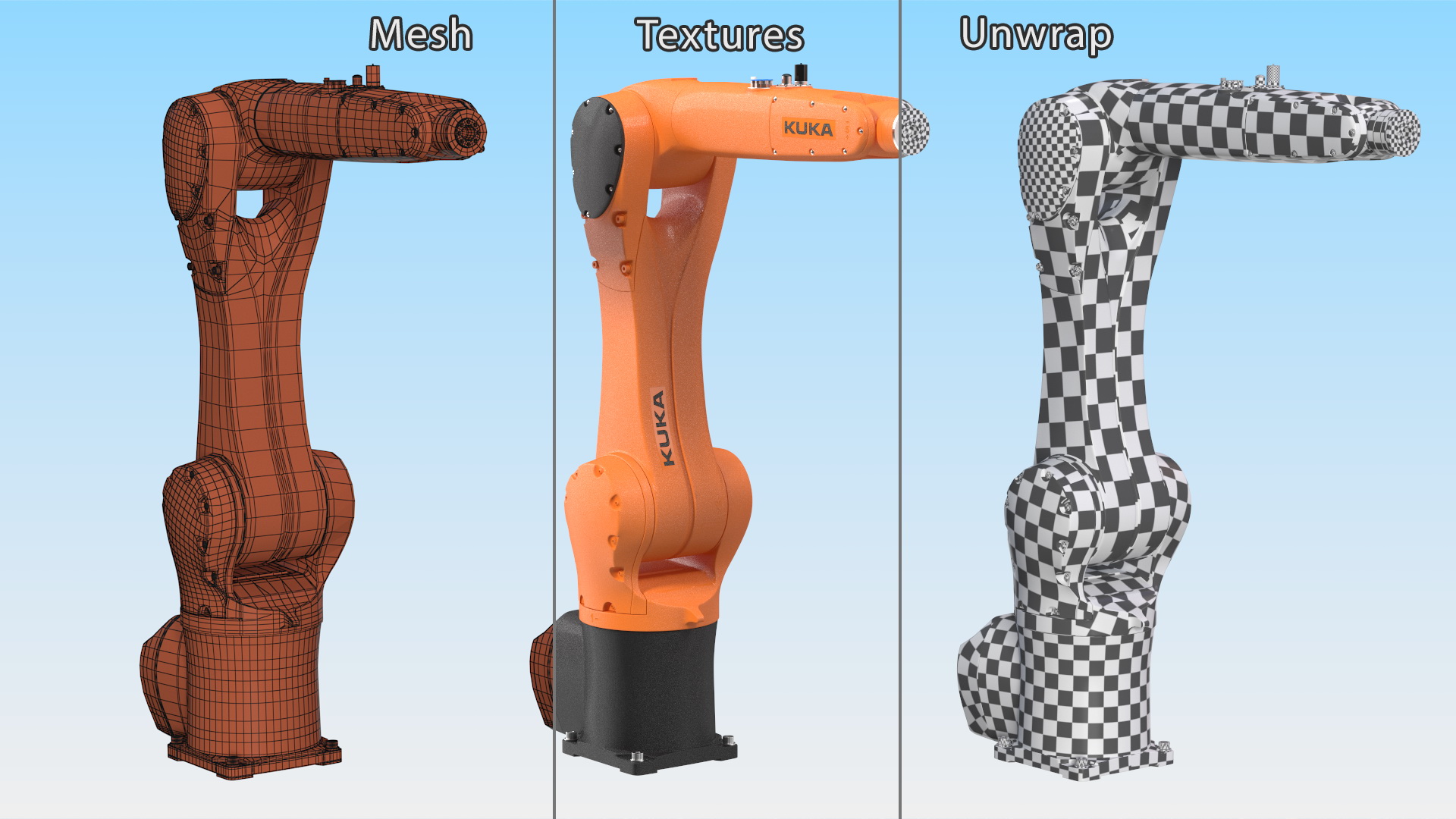 3D Robot Arm Kuka R1100 Rigged for Maya