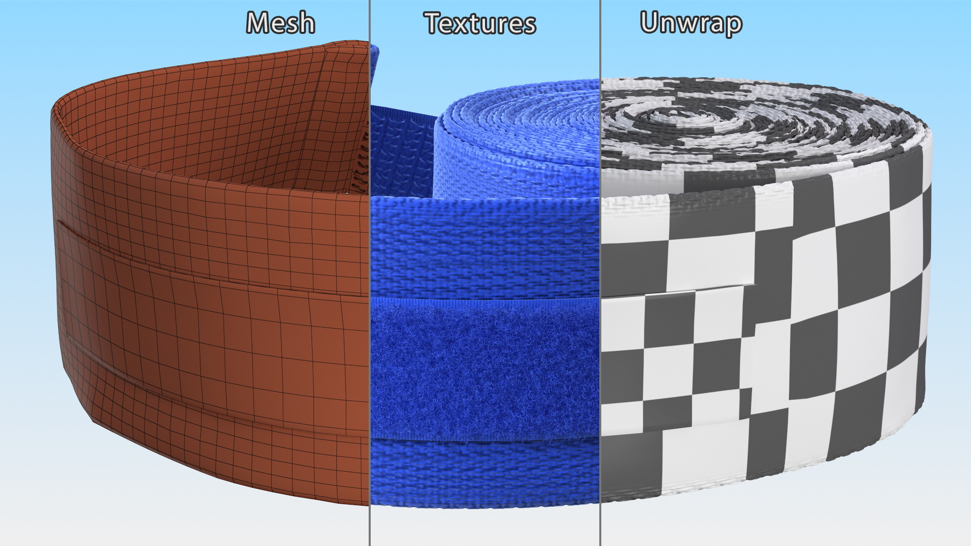 3D model Boxing Hand Wrap Blue Fur