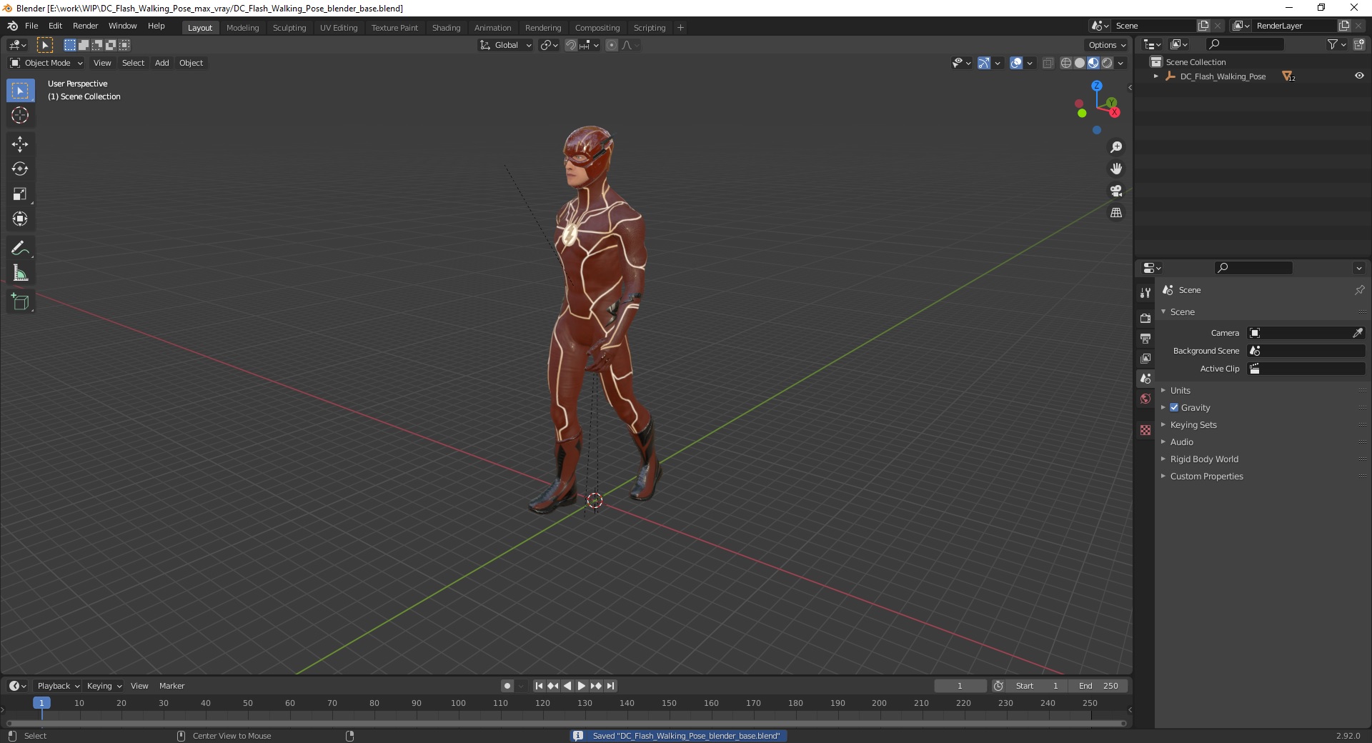 3D DC Flash Walking Pose