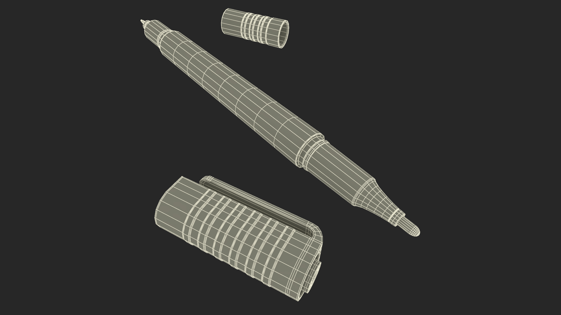 Permanent Marker Ultra Fine Tip Black Open 3D