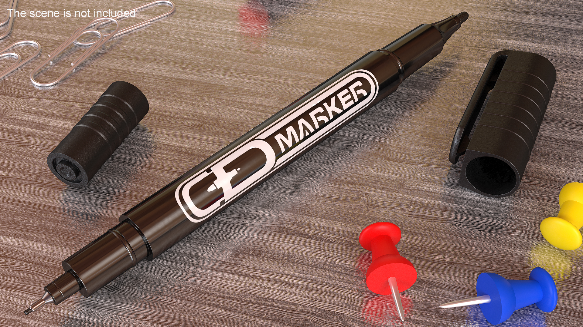 Permanent Marker Ultra Fine Tip Black Open 3D