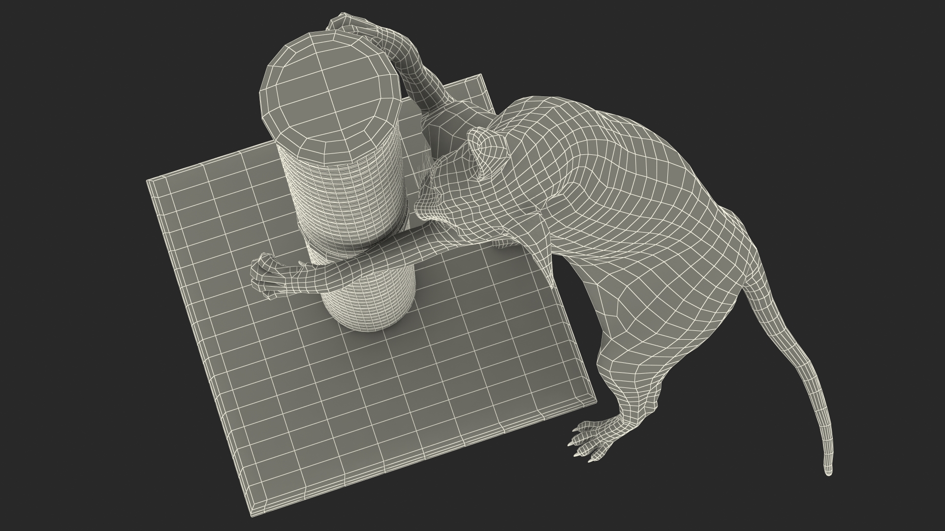 Cat Playing With A Scratching Post 3D model