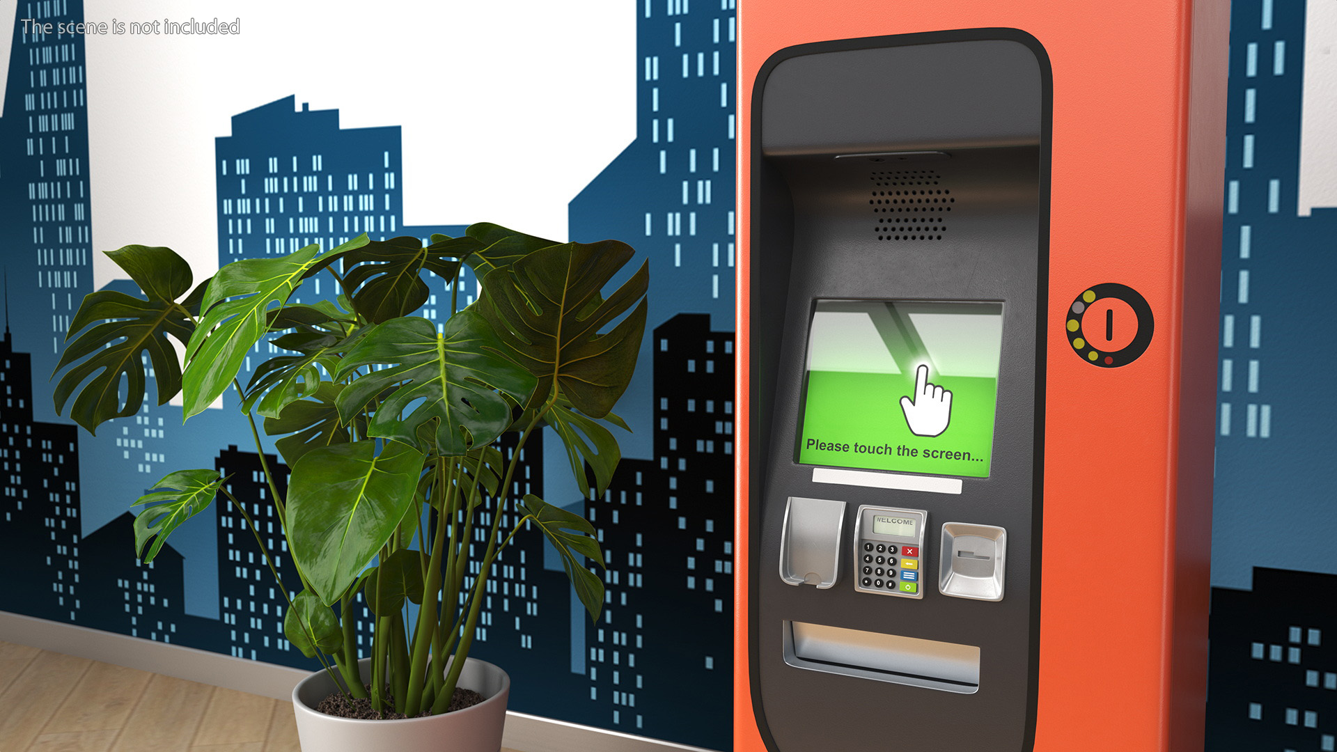 Self Service Ticket Machine Orange 3D model