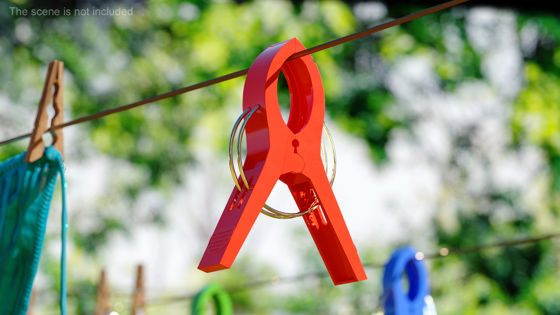 3D Plastic Laundry Clip Red Closed