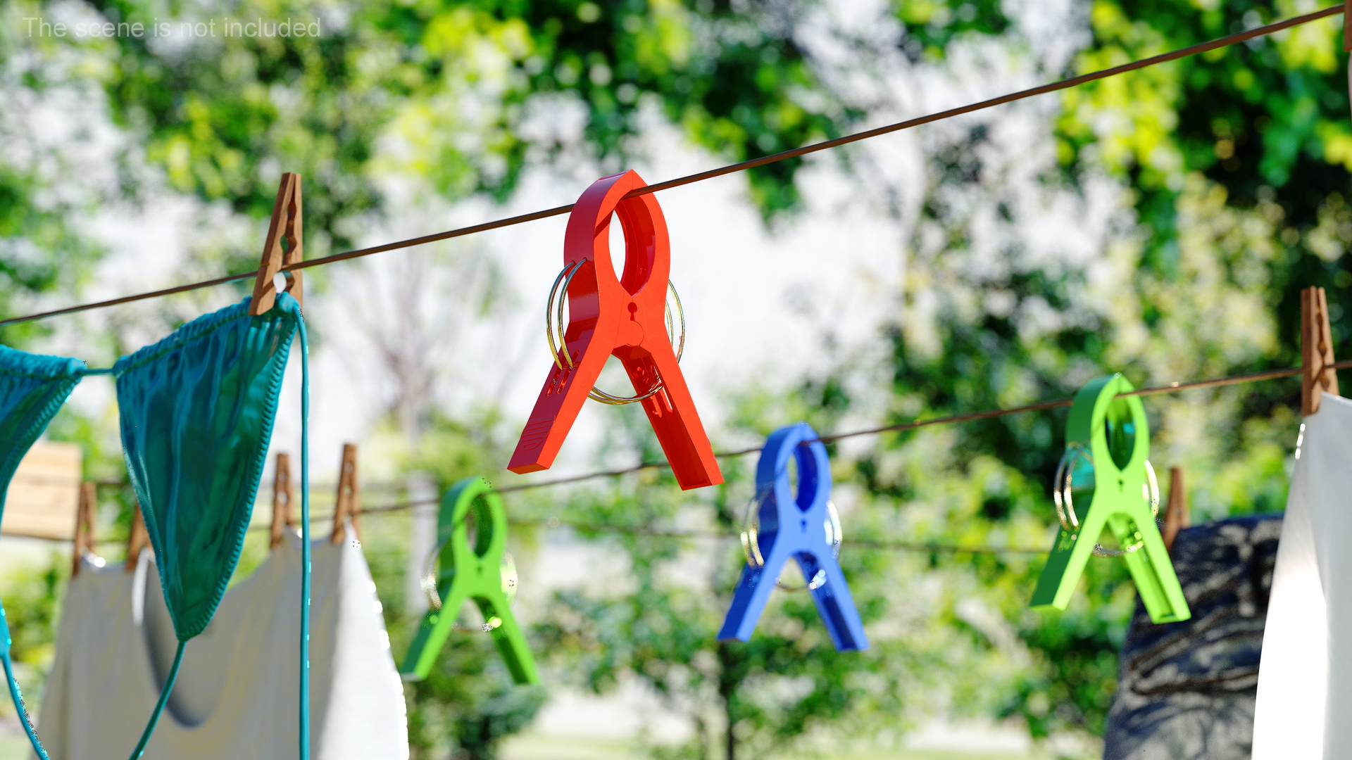 3D Plastic Laundry Clip Red Closed