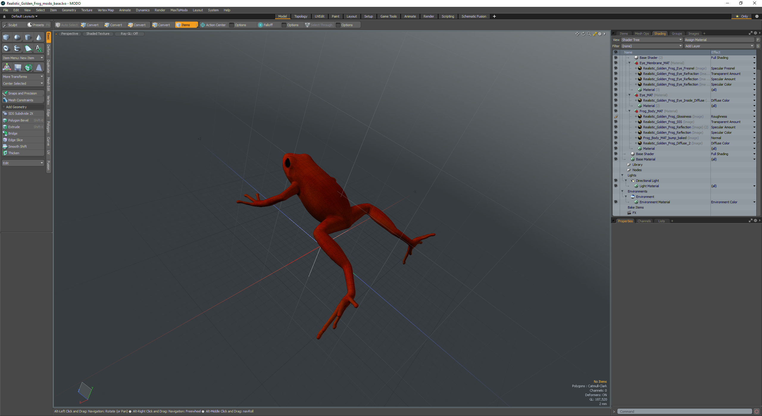 3D Realistic Golden Frog