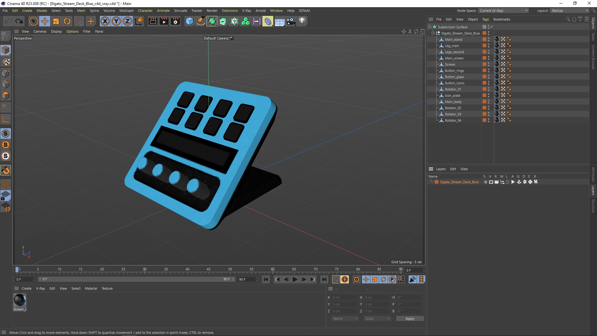 3D Elgato Stream Deck Blue model
