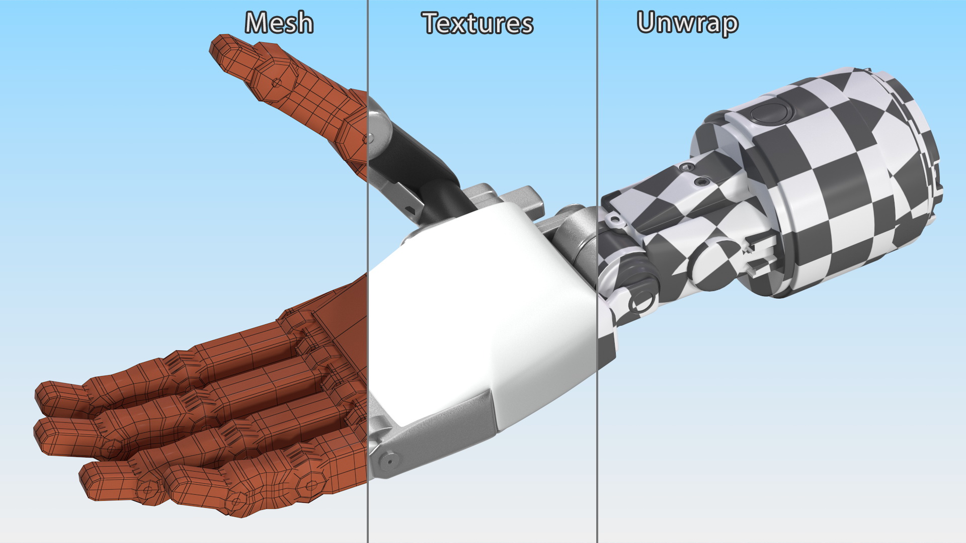 3D model Mechanical Arm Rigged for Maya