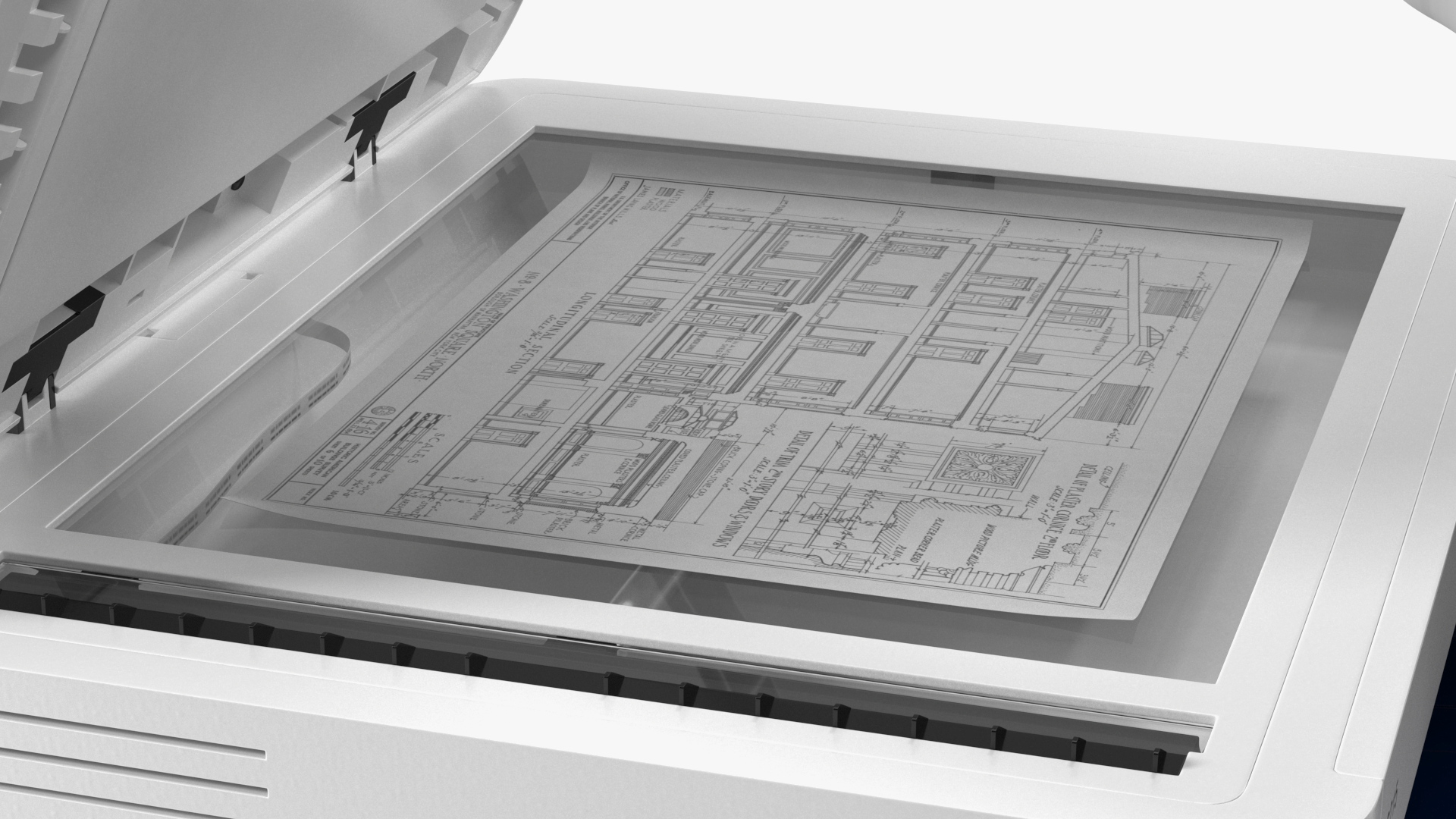 3D Xerox B215 Multifunction Laser Printer with Business Style Woman Rigged