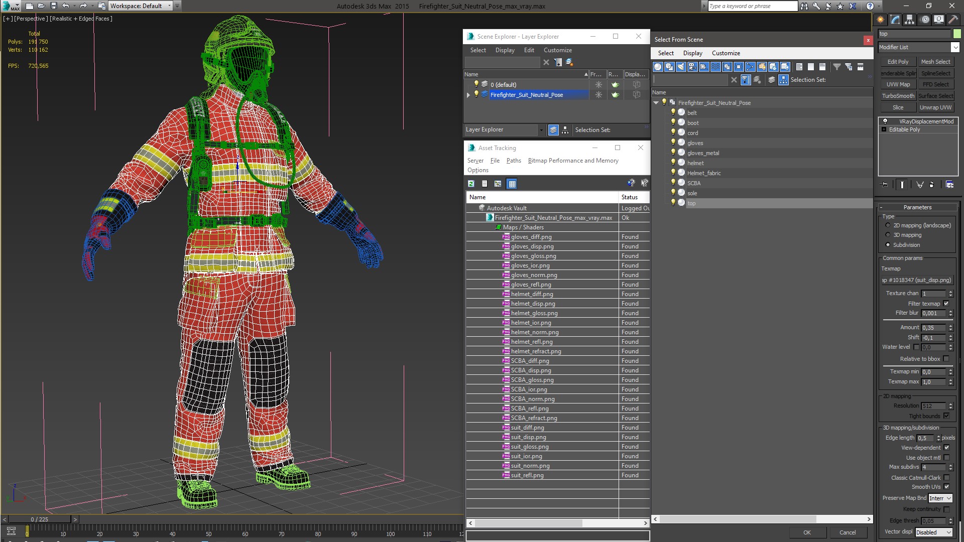 Firefighter Suit Neutral Pose 3D model