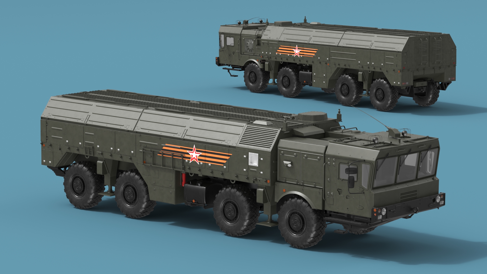 Tactical Missile System Iskander SS-26 Stone 3D model