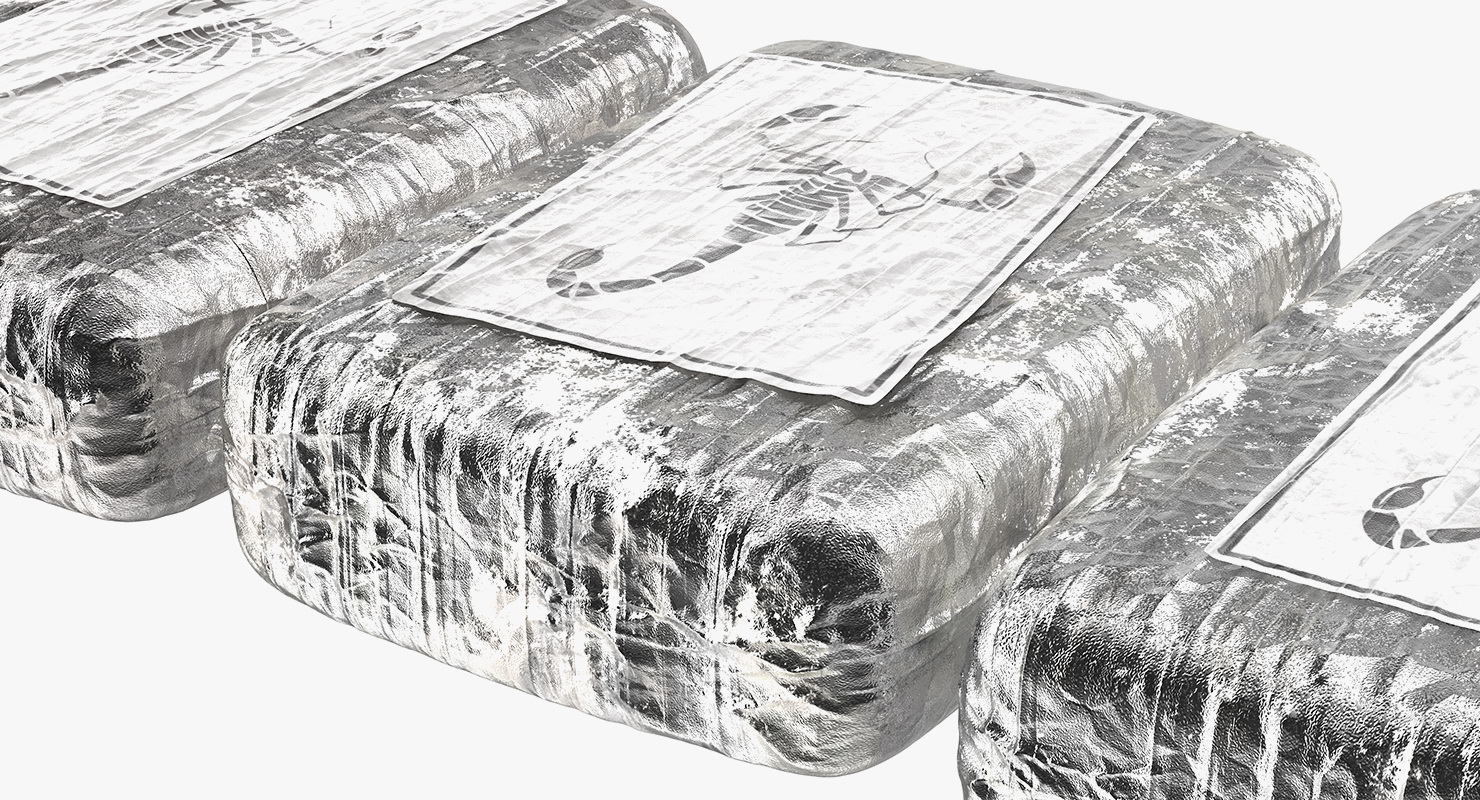 3D Bricks of Cocaine Wrapped in Foil model