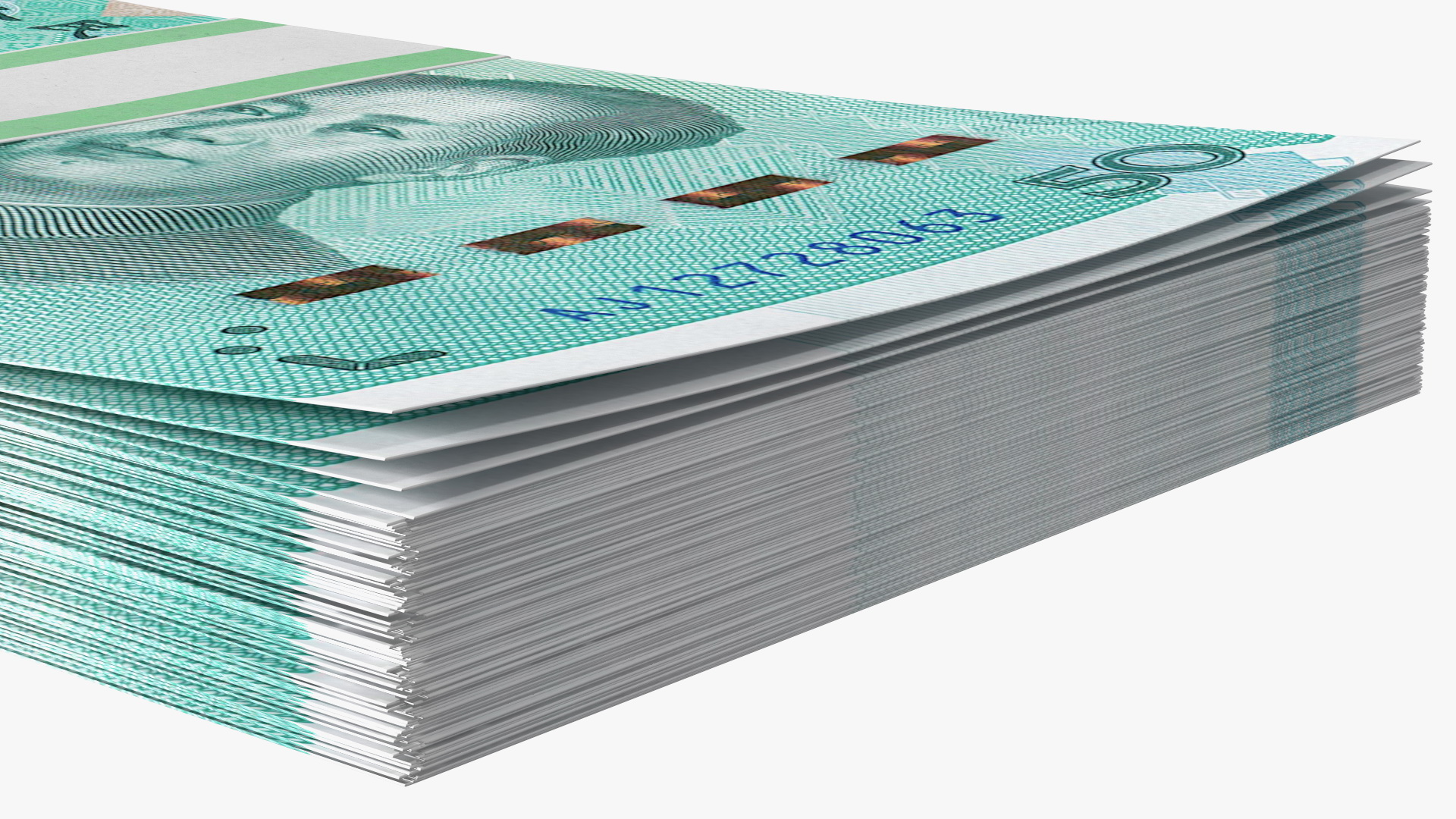 Chinese 50 Yuan 2019 Banknotes Bundle 3D