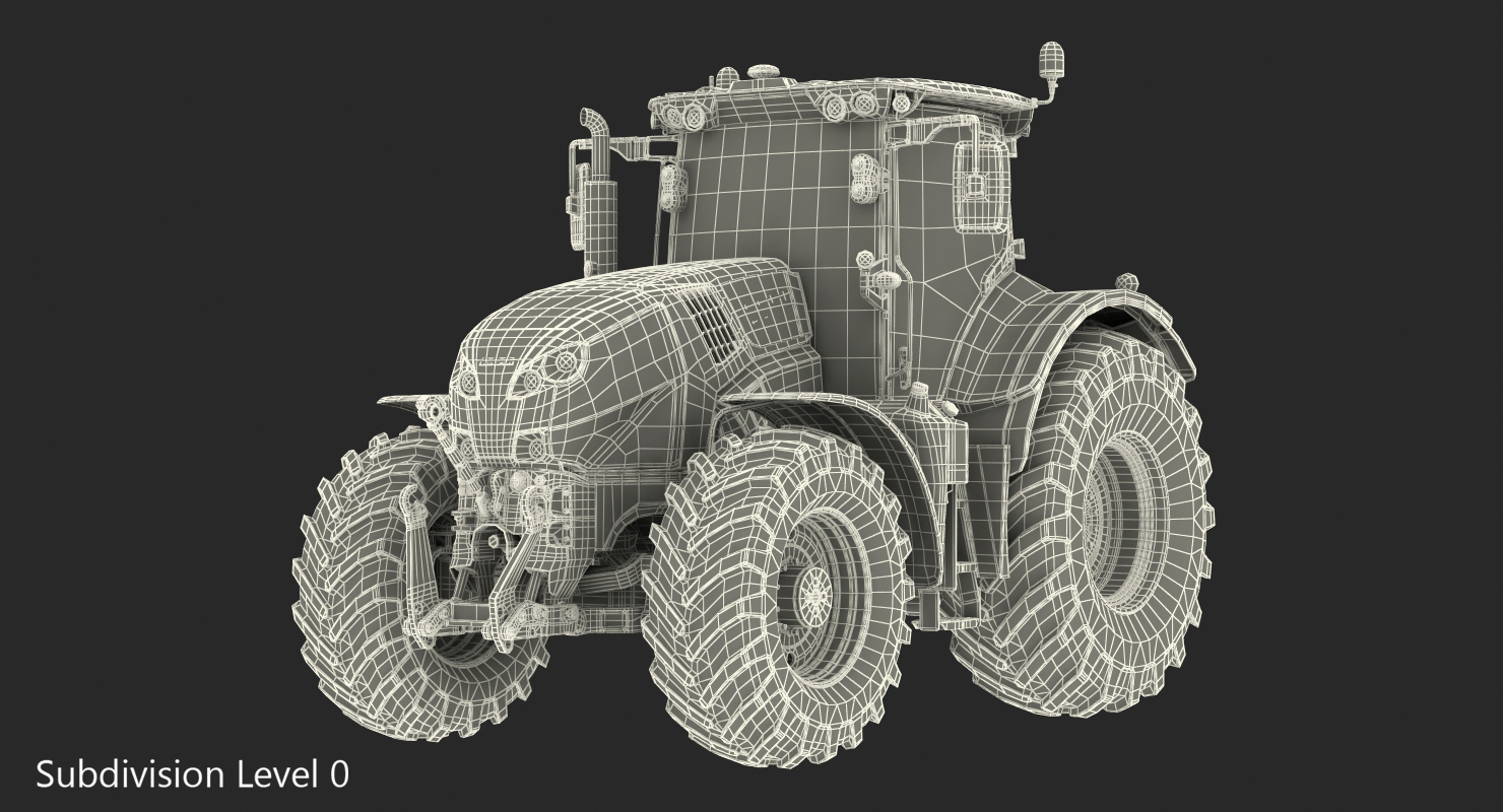 3D Tractor CLAAS AXION Detailed Interior Clean model