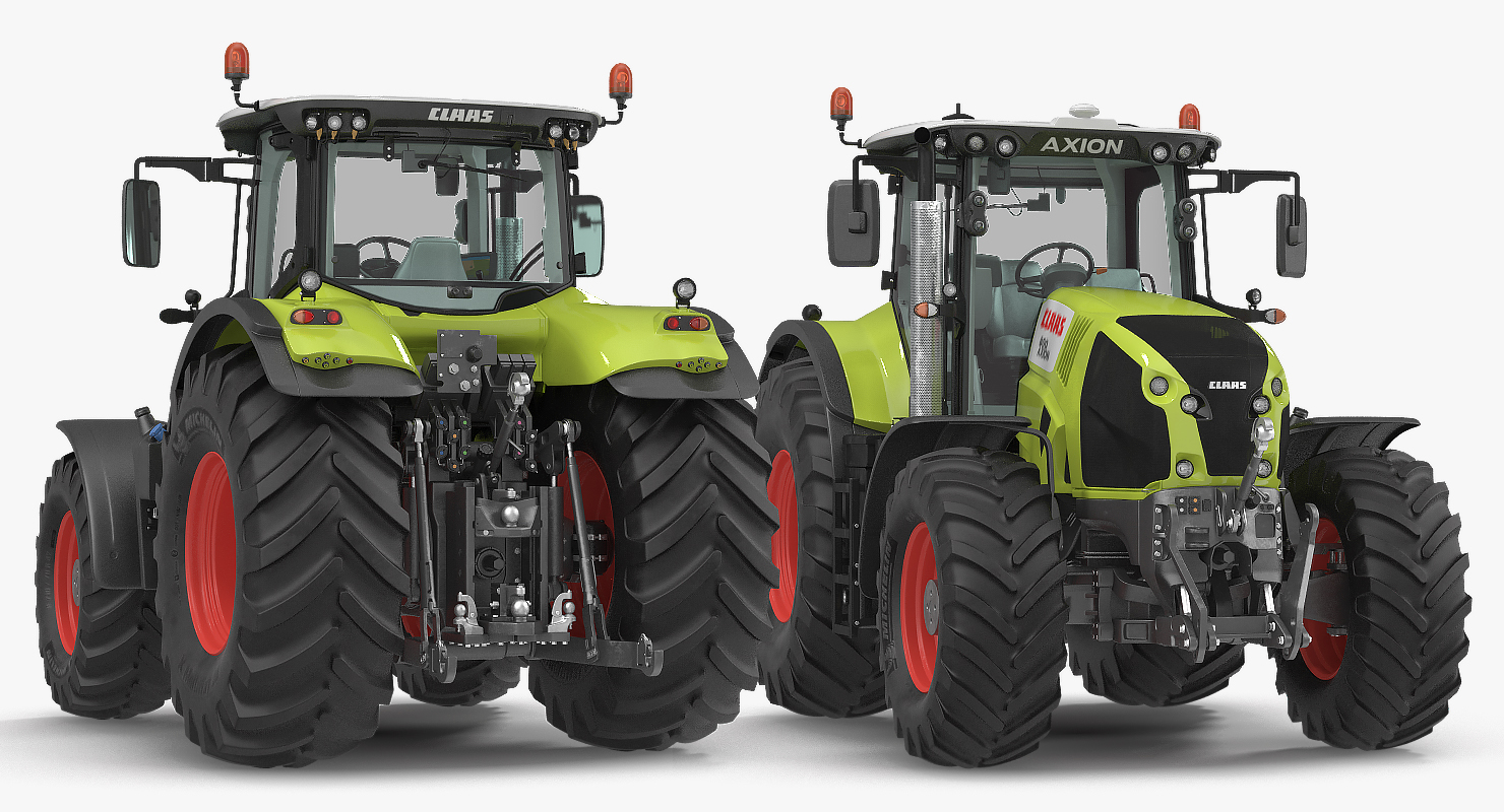 3D Tractor CLAAS AXION Detailed Interior Clean model