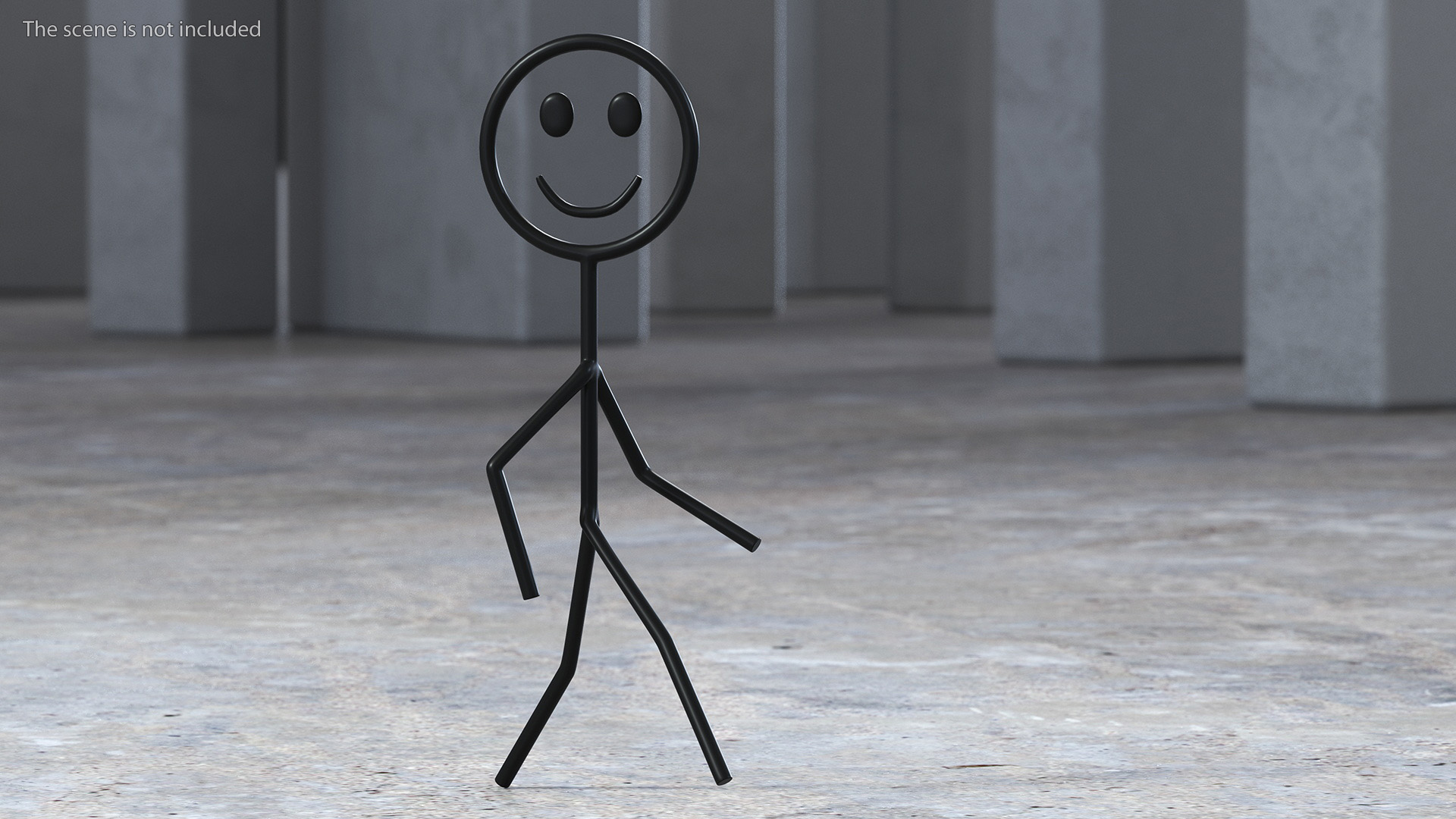 3D Stickman Black Rigged