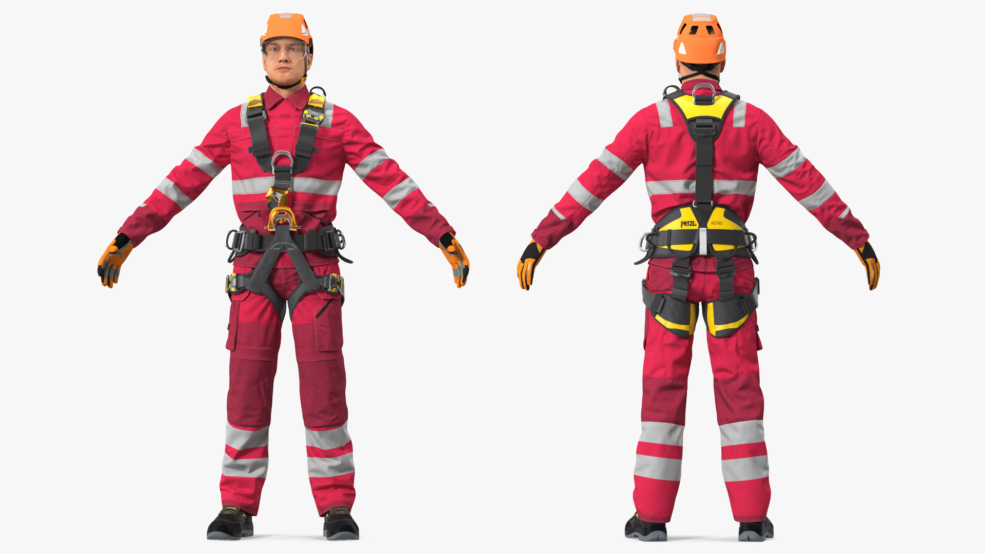 Alpinist Worker T Pose 3D