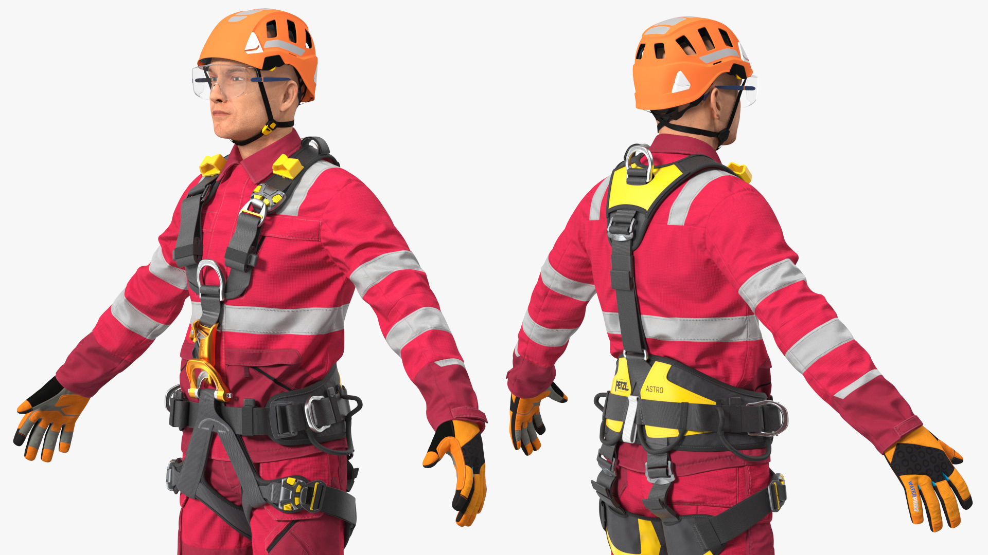 Alpinist Worker T Pose 3D