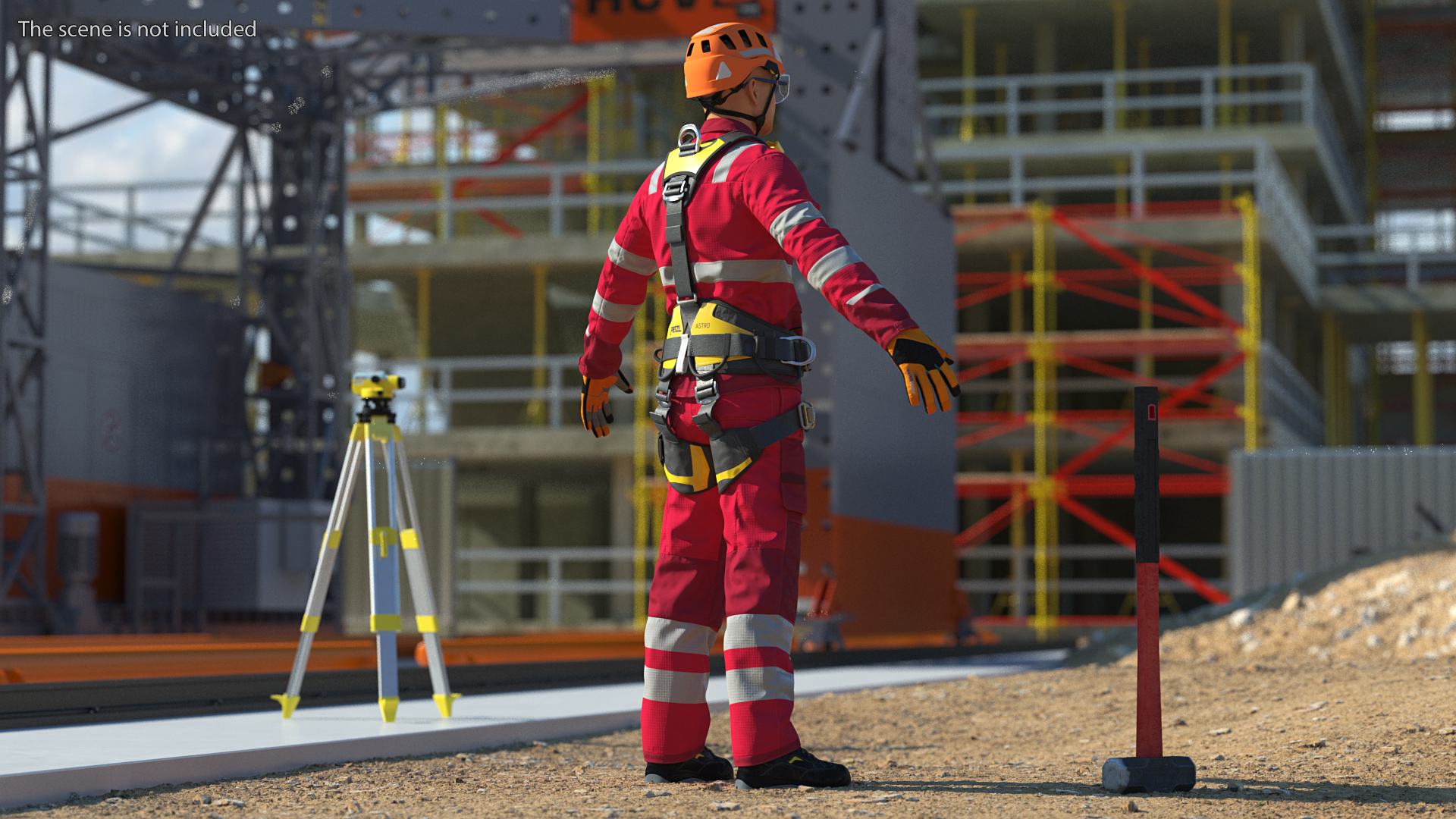 Alpinist Worker T Pose 3D