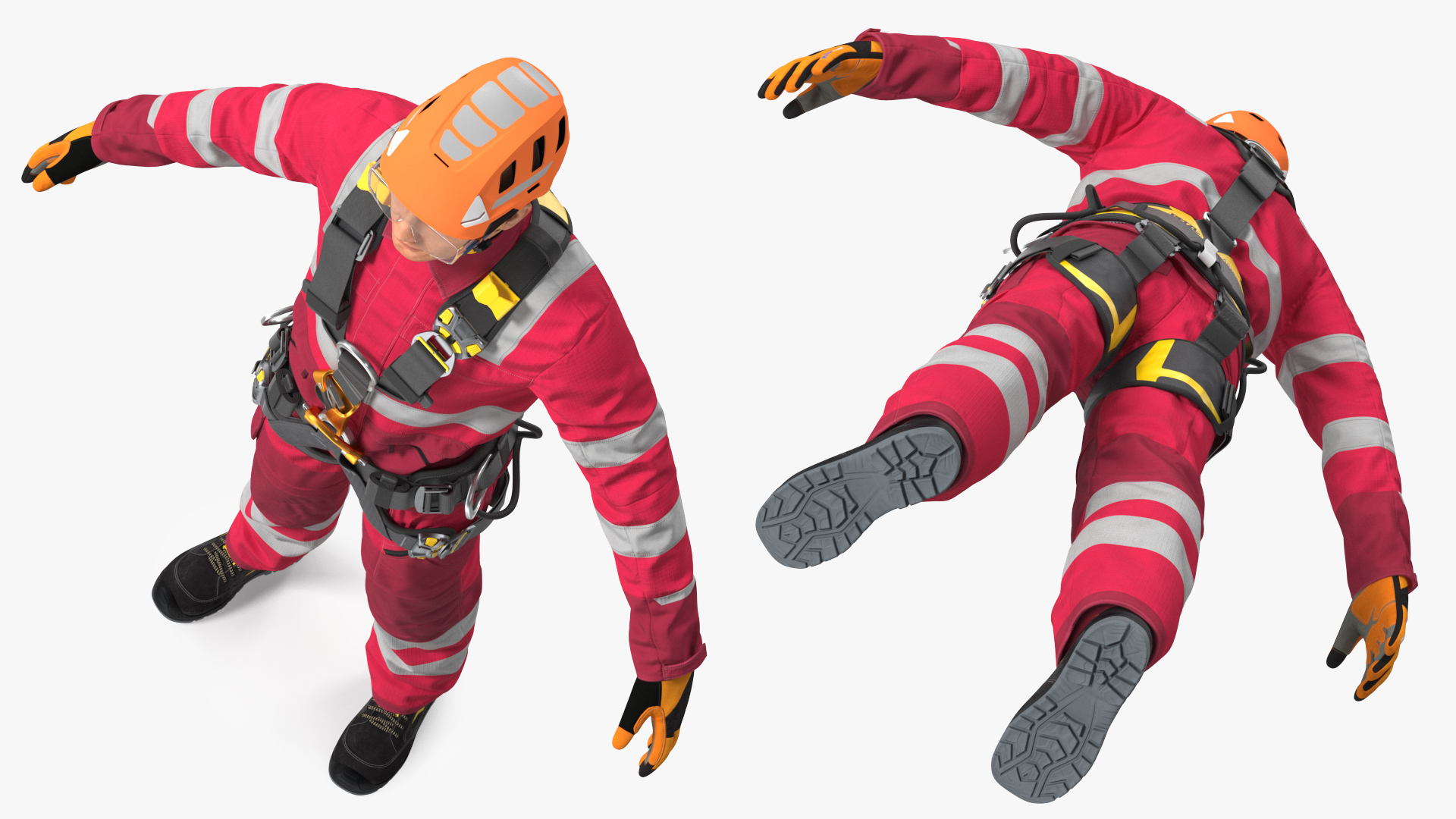 Alpinist Worker T Pose 3D