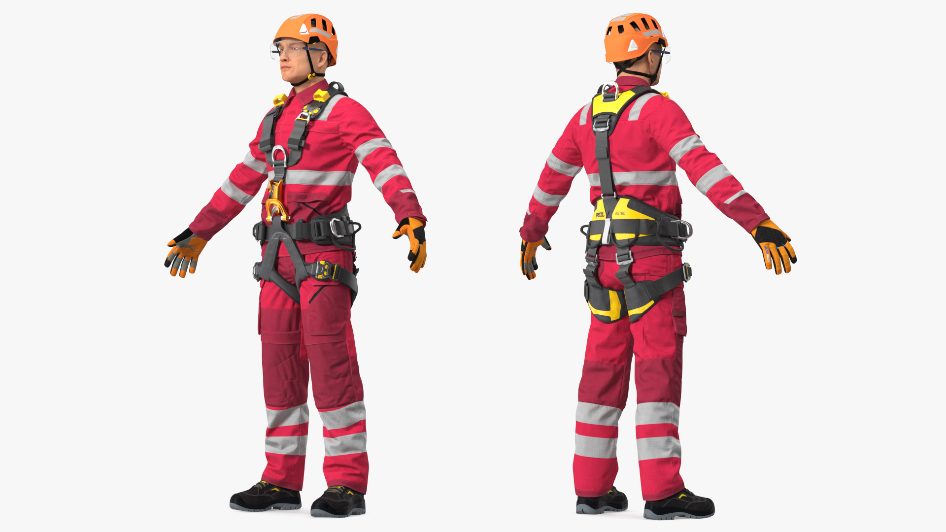 Alpinist Worker T Pose 3D