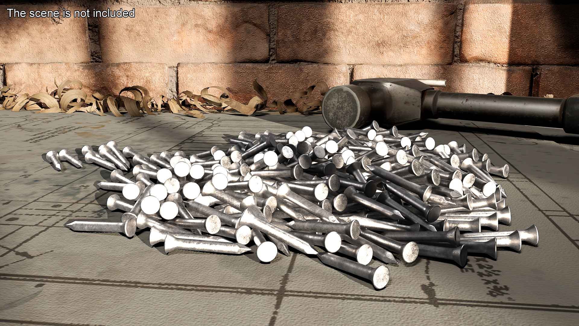3D Masonry Nails model
