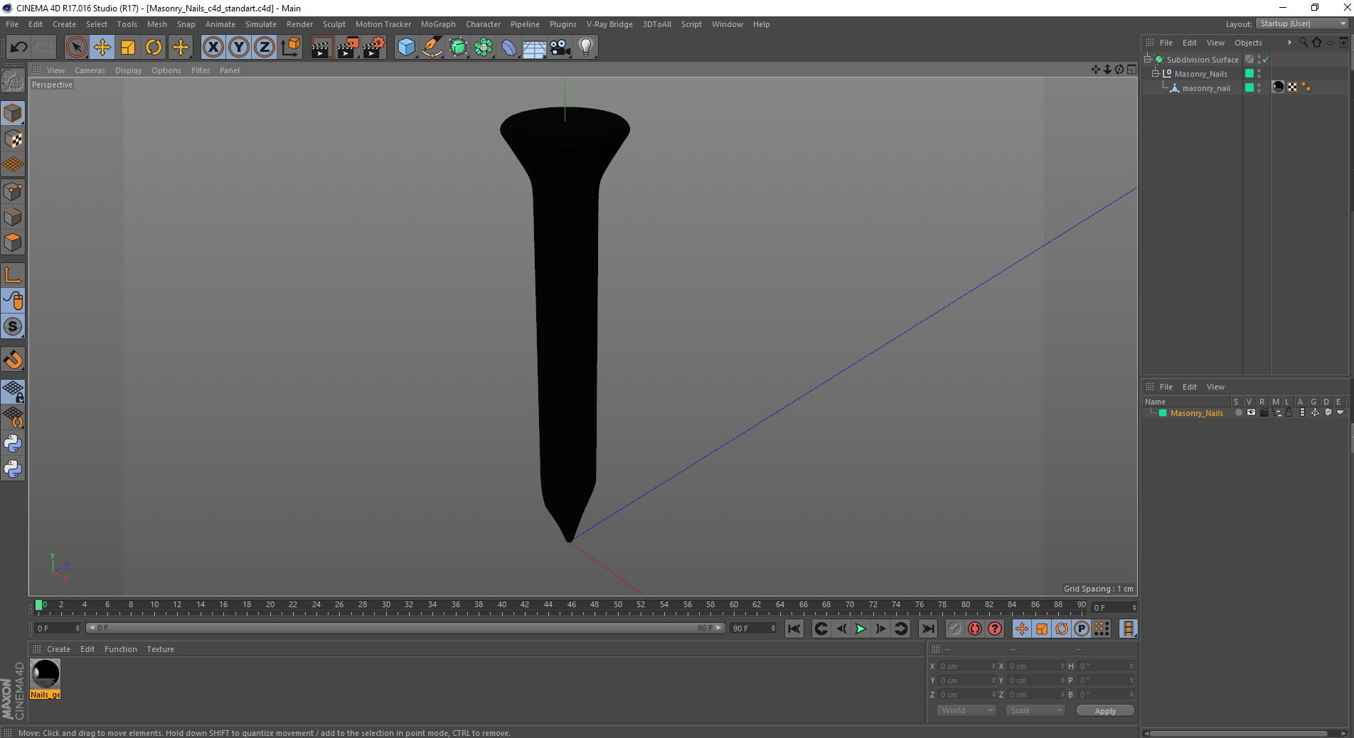 3D Masonry Nails model